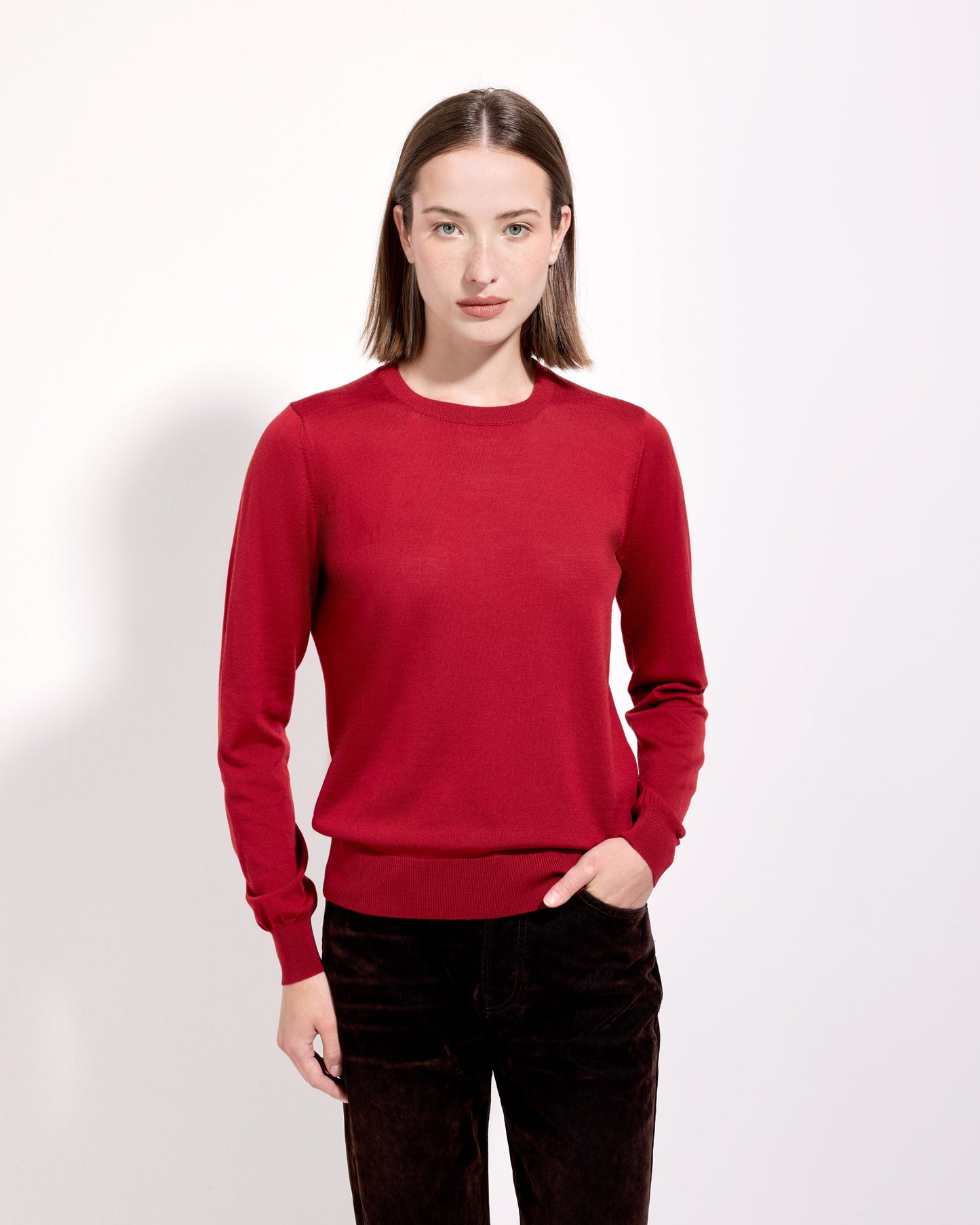 Girocollo royal merino rossetto