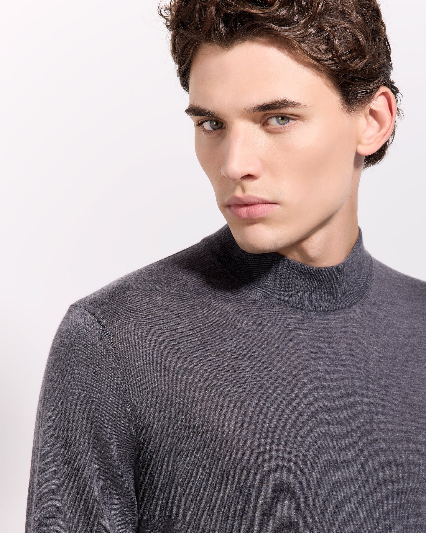 Lupetto lana seta cashmere grafite