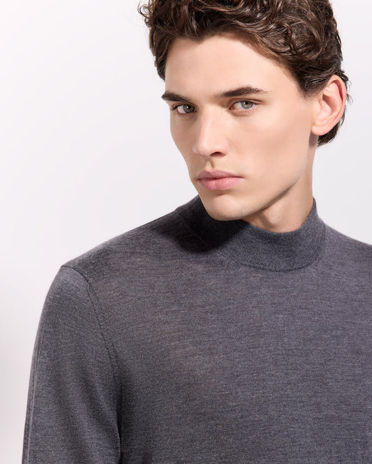 Lupetto lana seta cashmere grafite