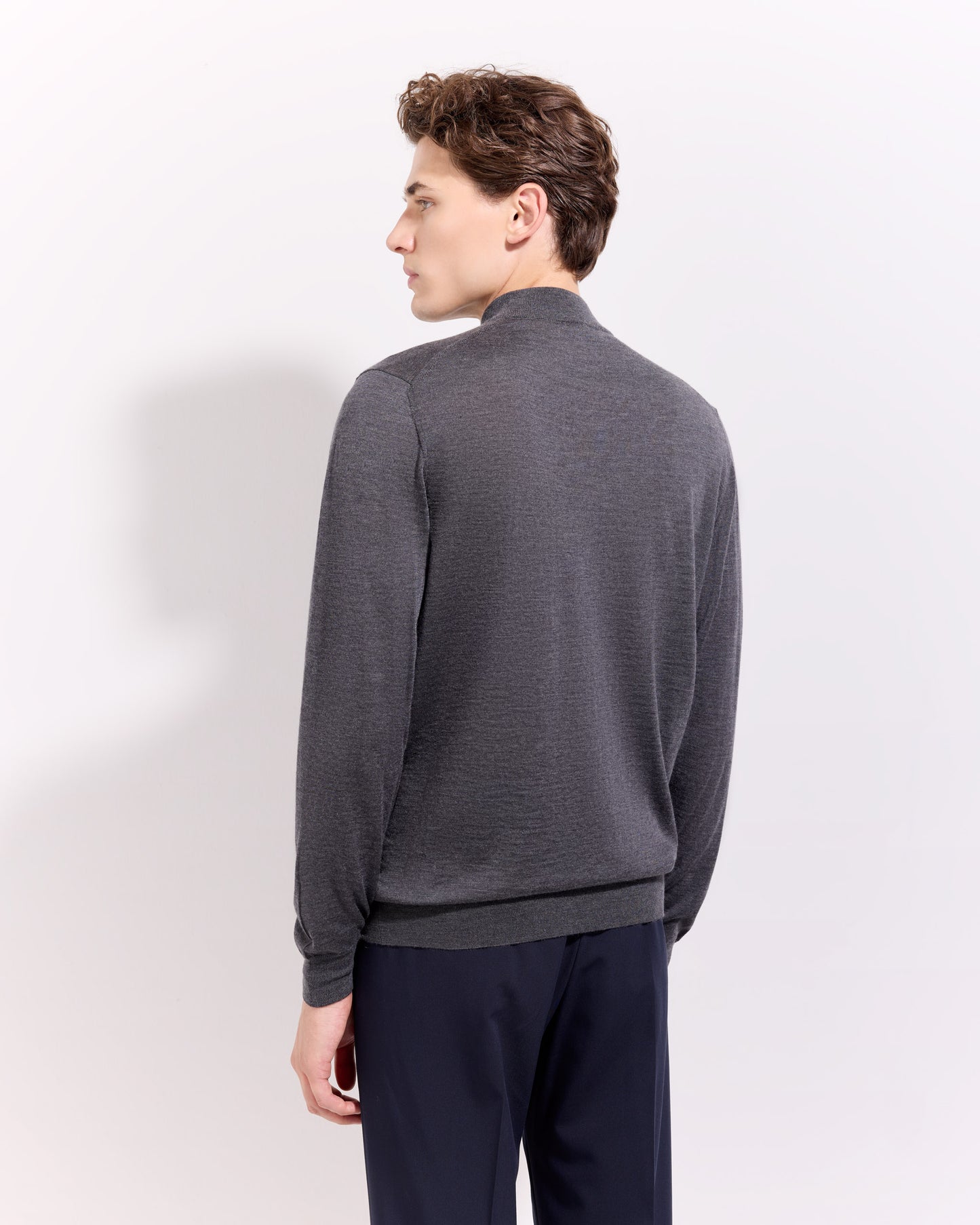 Lupetto lana seta cashmere grafite
