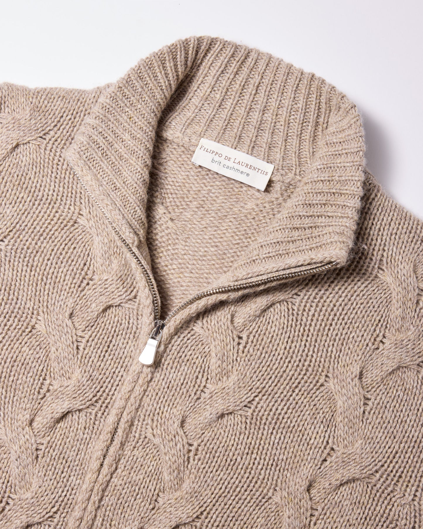 Fullzip trecce cashmere corda