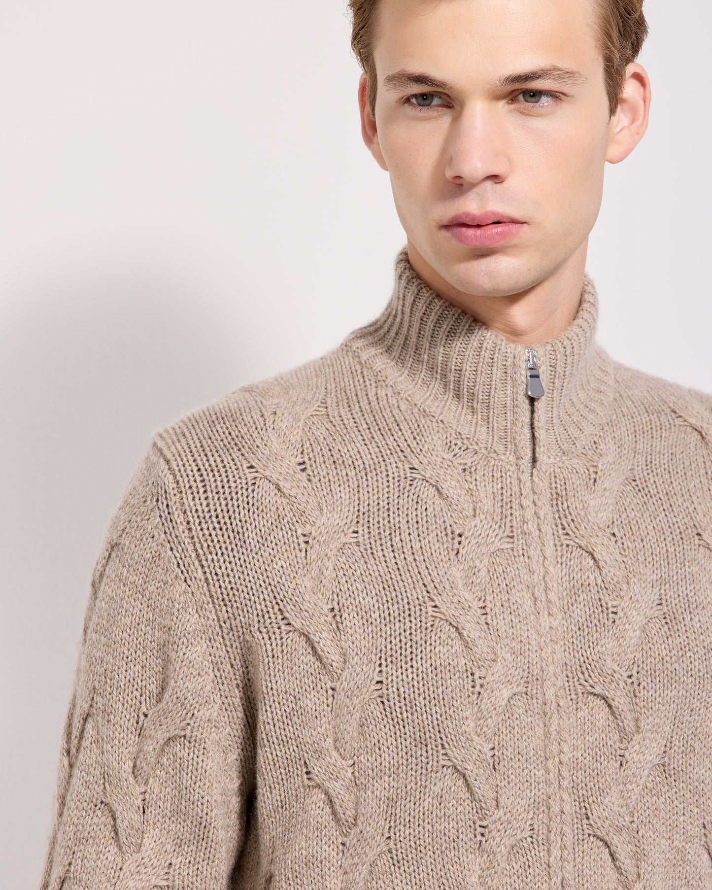 Fullzip trecce cashmere corda