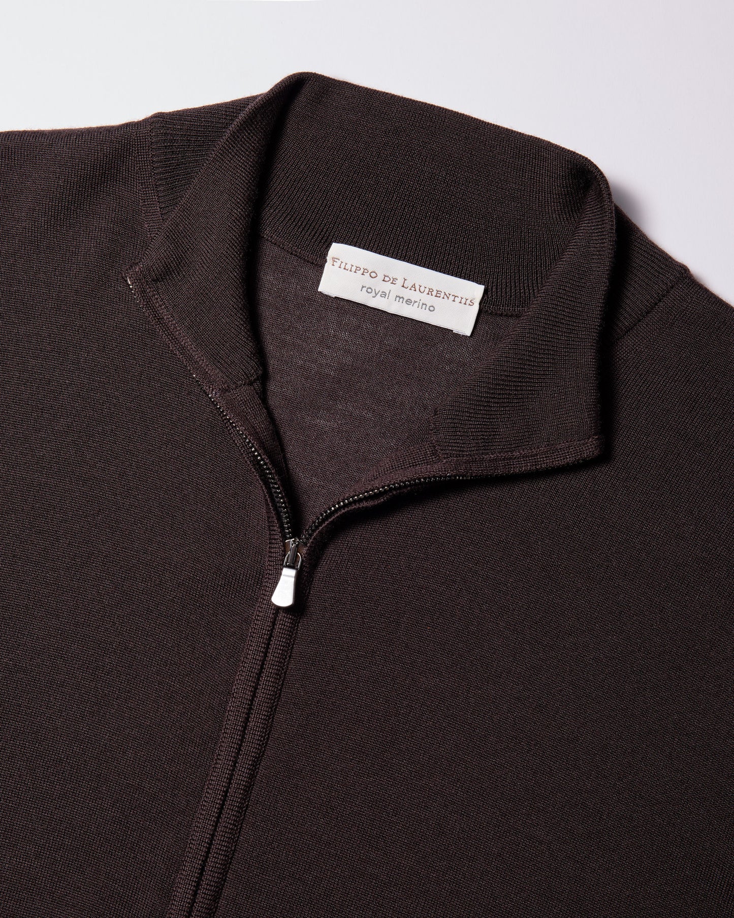 Maglia fullzip royal merino caffè