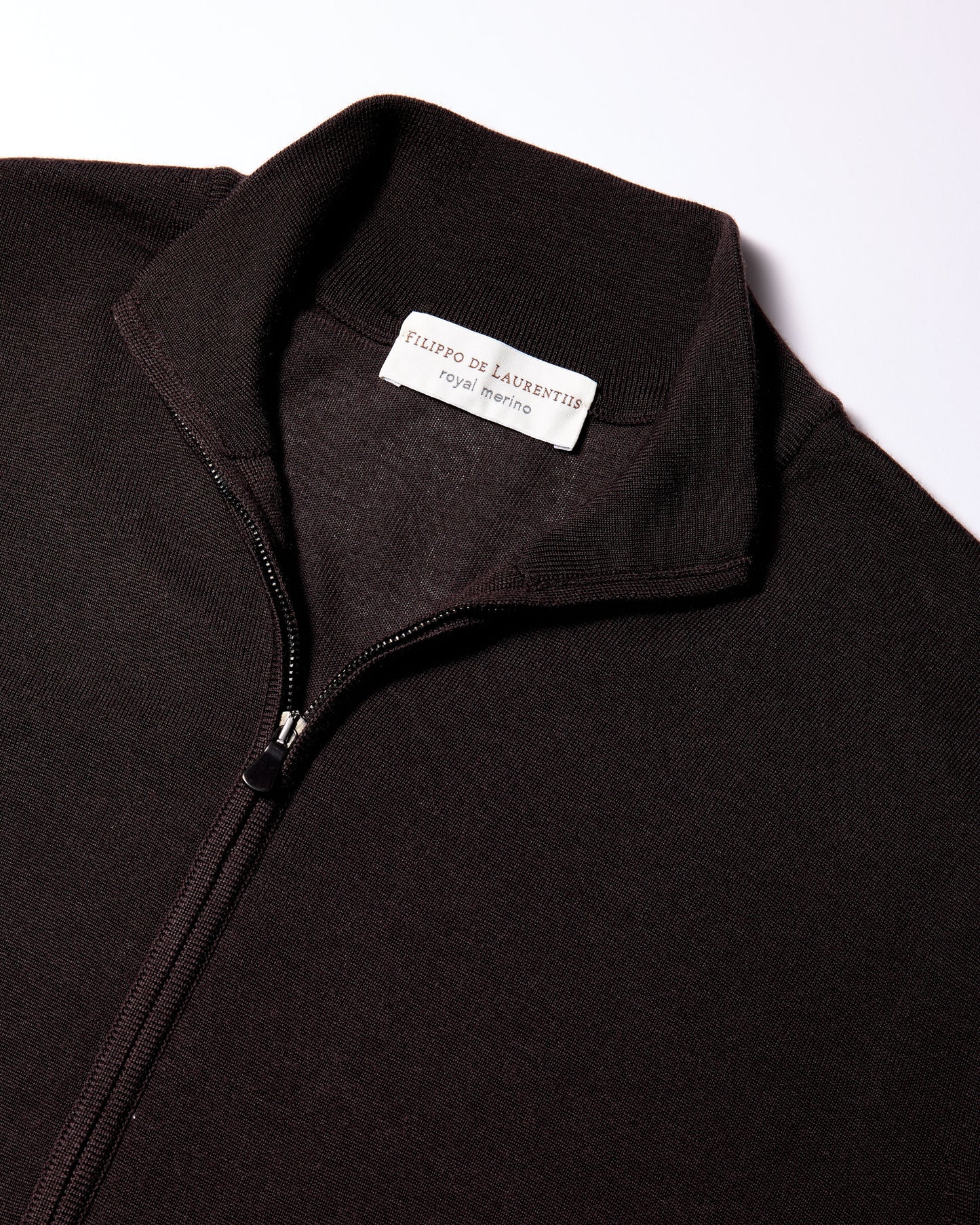 Maglia fullzip royal merino caffè