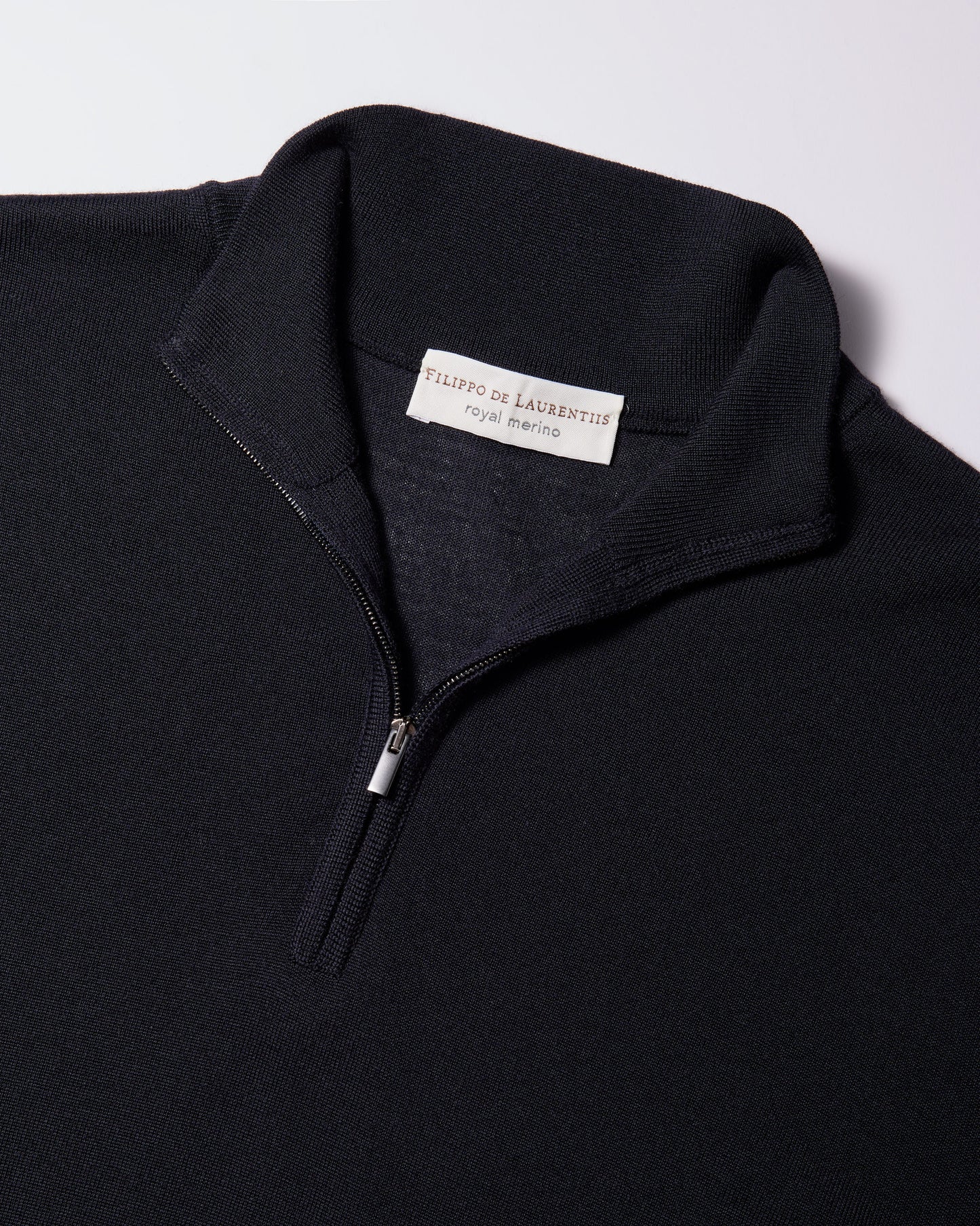 Maglia mezza zip royal merino blu navy