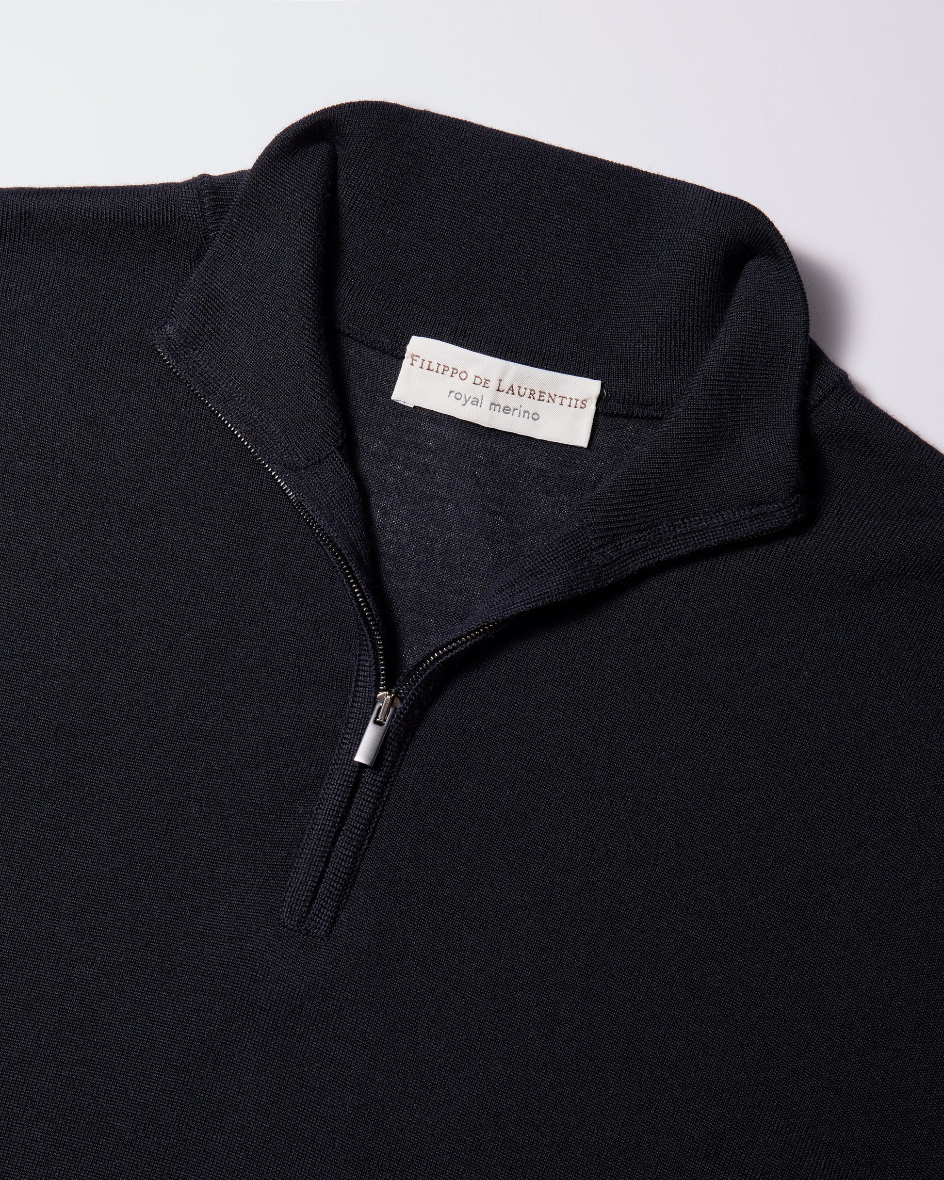 Maglia mezza zip royal merino blu navy