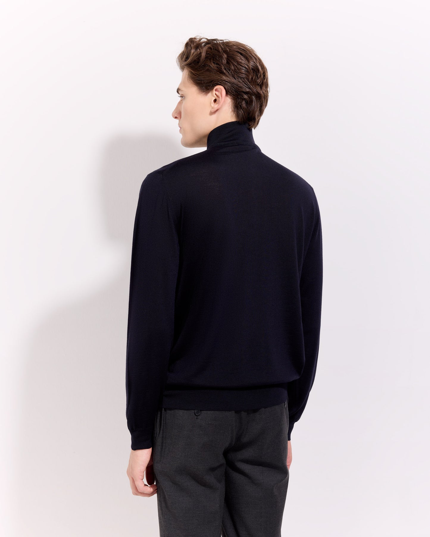 Maglia mezza zip royal merino blu navy