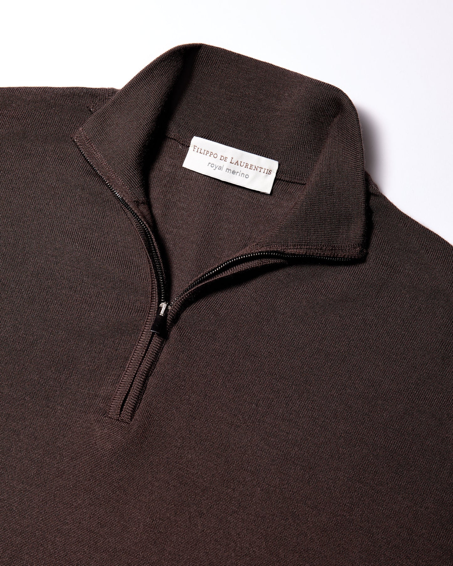 Maglia mezza zip royal merino cioccolato
