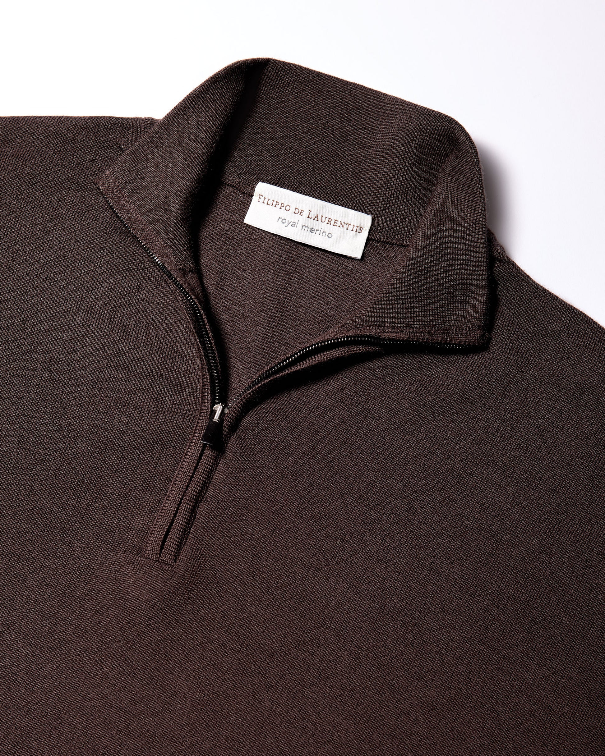 Maglia mezza zip royal merino cioccolato