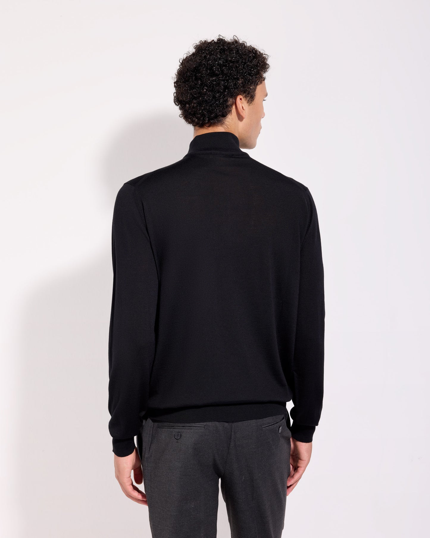Maglia mezza zip royal merino nero