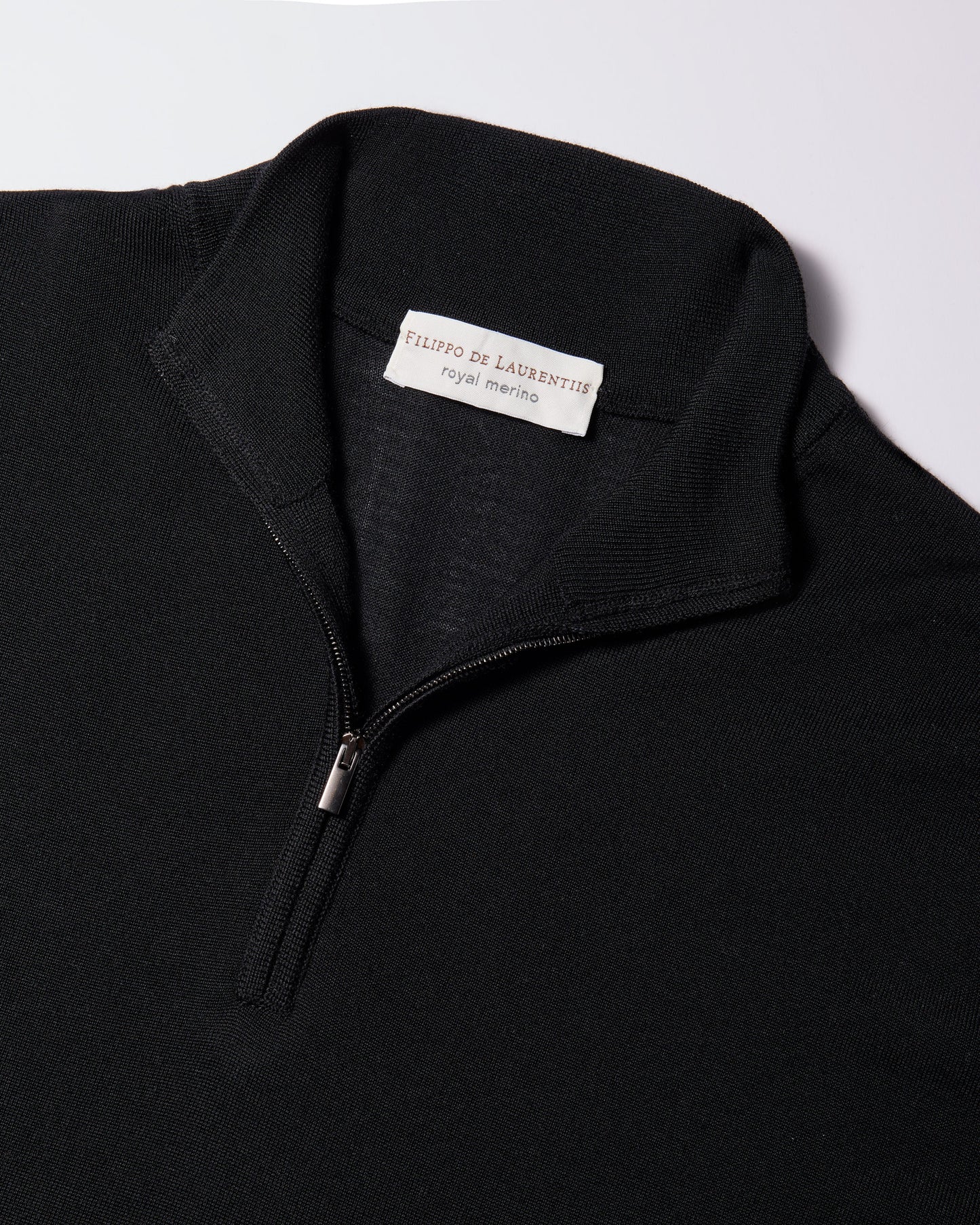 Maglia mezza zip royal merino nero