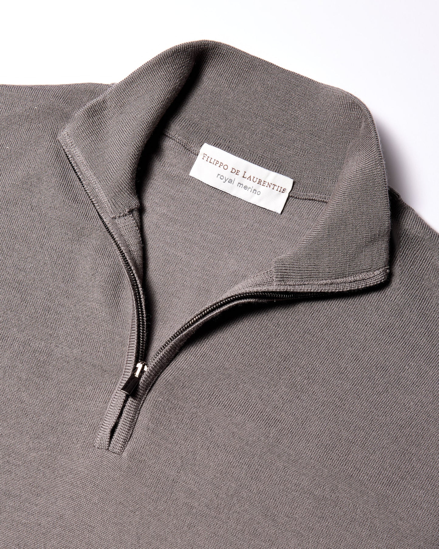 Maglia mezza zip royal merino tortora