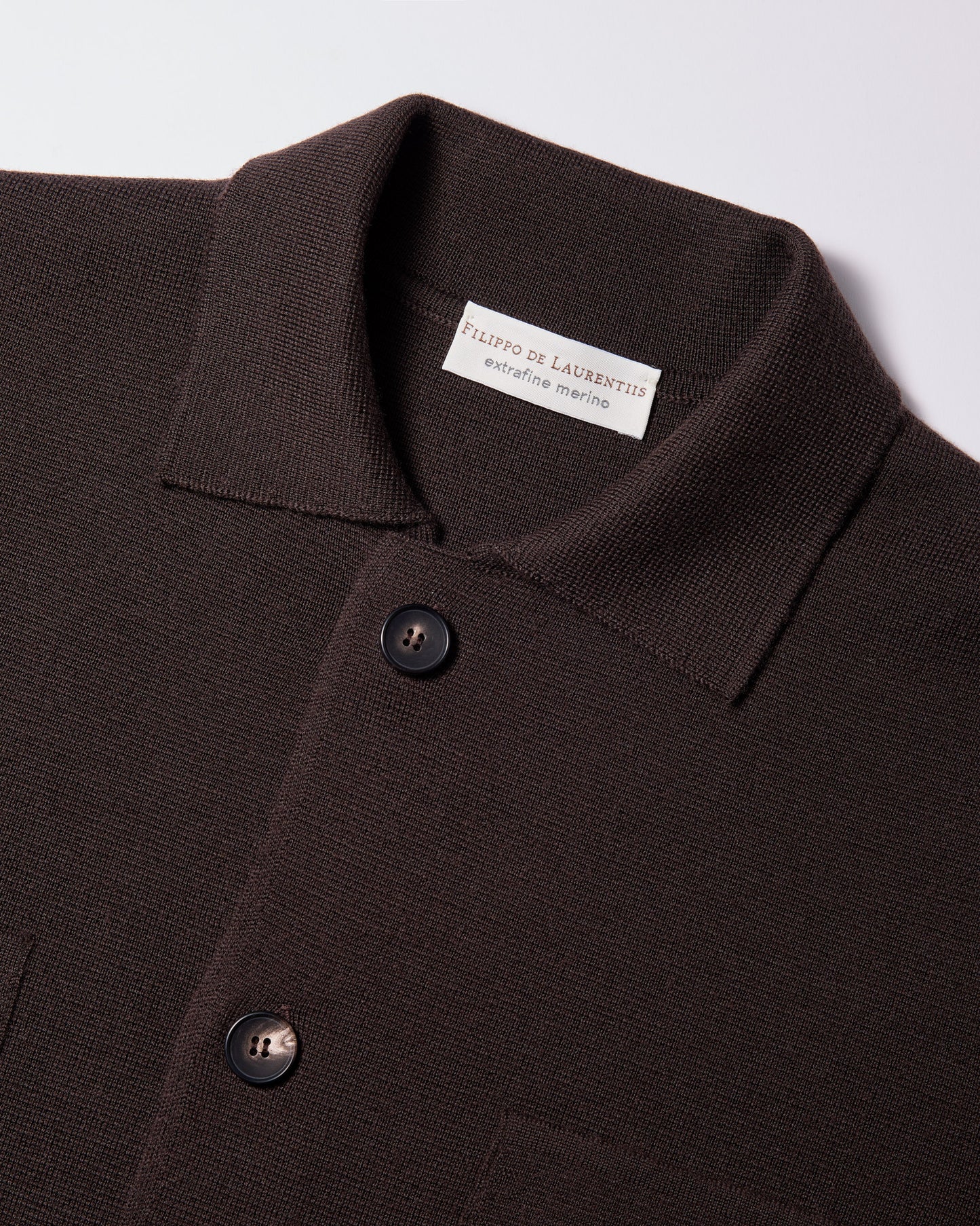 Overshirt punto milano lana merino cioccolato