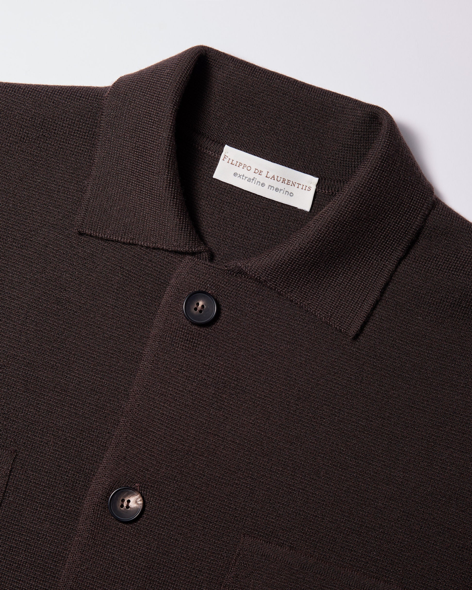 Overshirt punto milano lana merino cioccolato