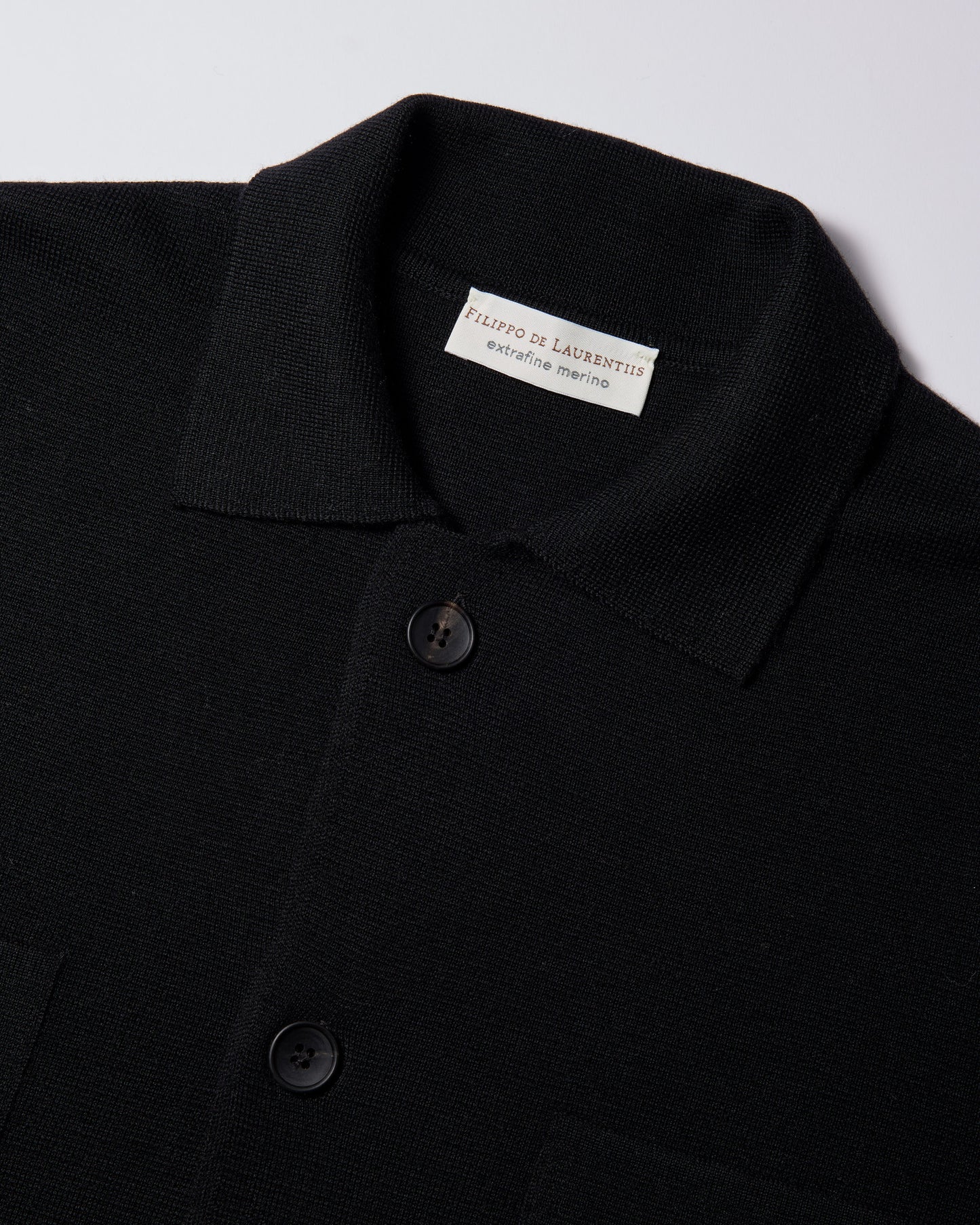 Overshirt punto milano lana merino nero