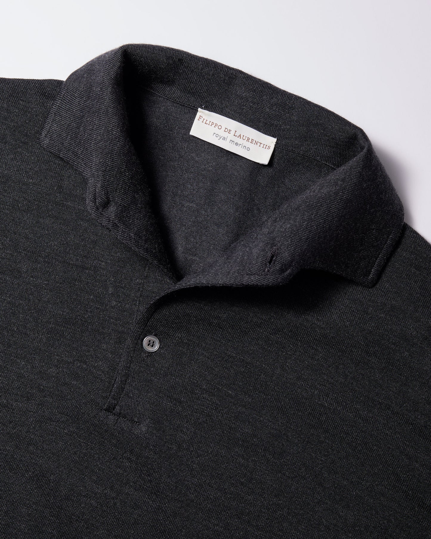 Polo collo con paramontura royal merino antracite