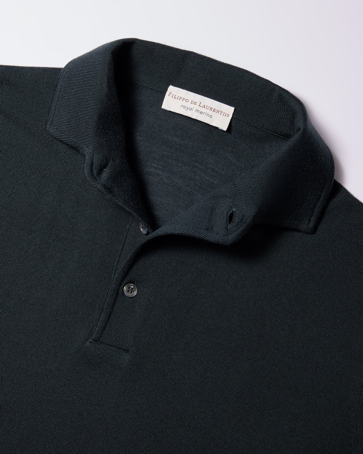 Polo collo con paramontura royal merino verde scuro