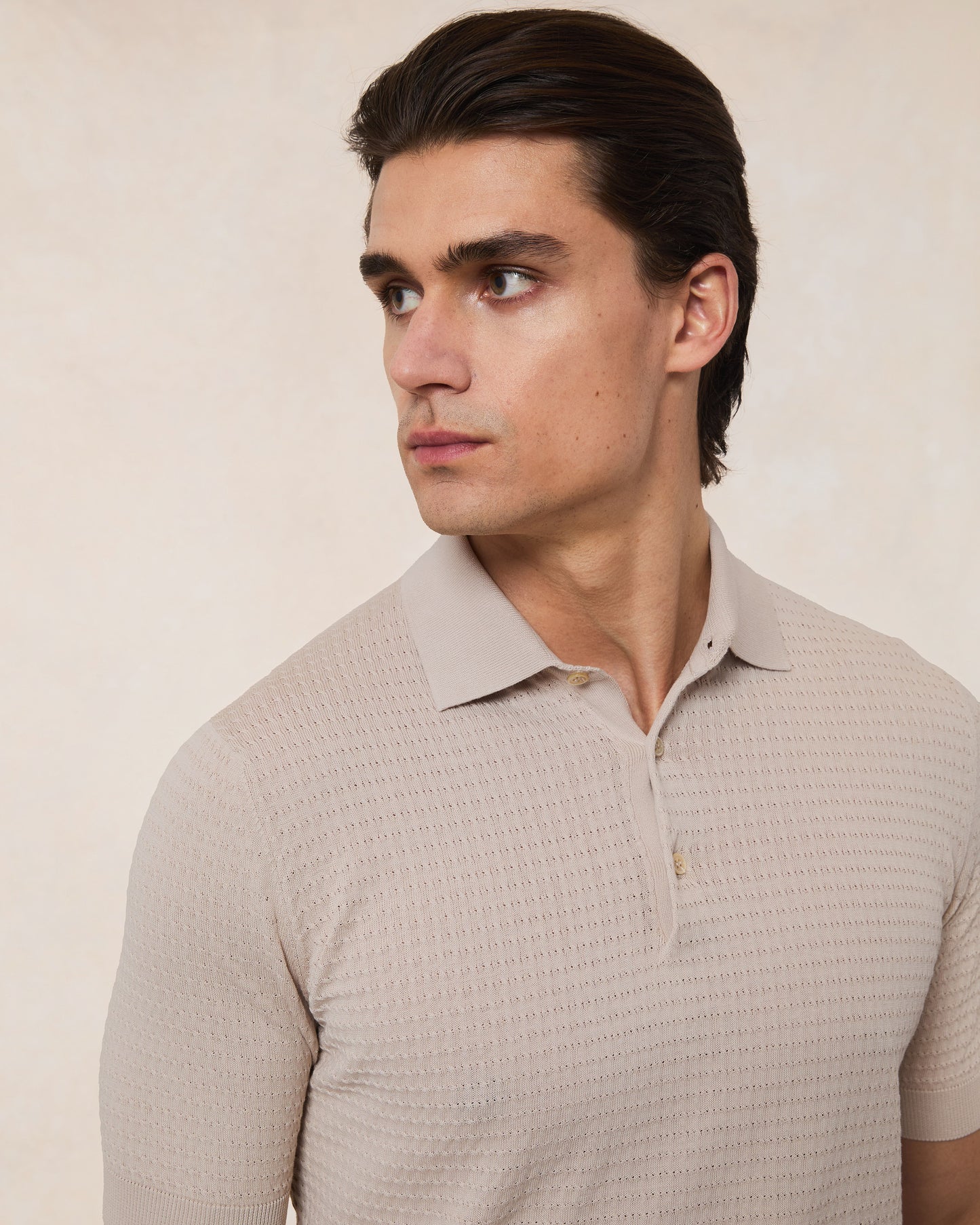 Polo Cotone Crepe Trama A Treccia