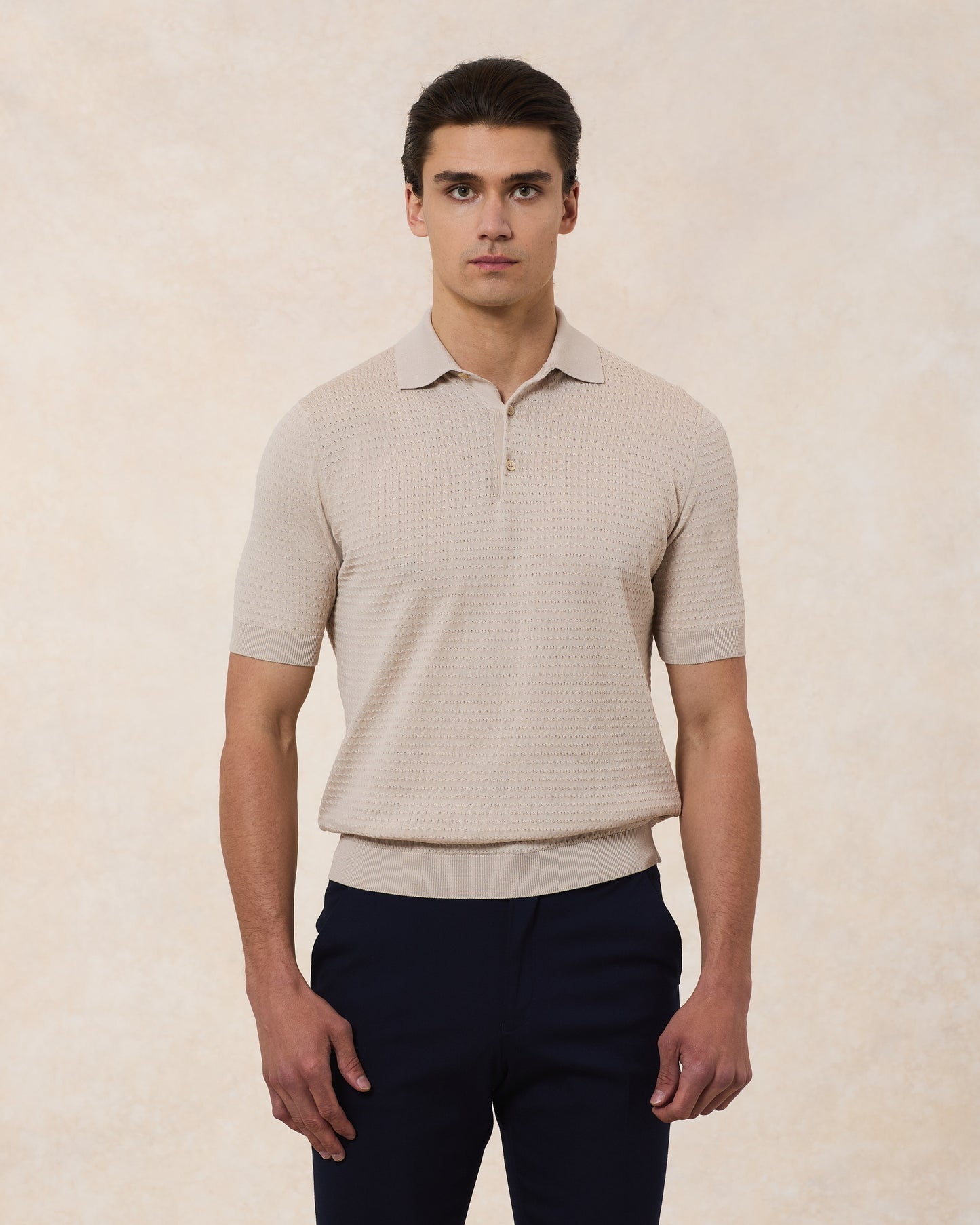 Polo Cotone Crepe Trama A Treccia
