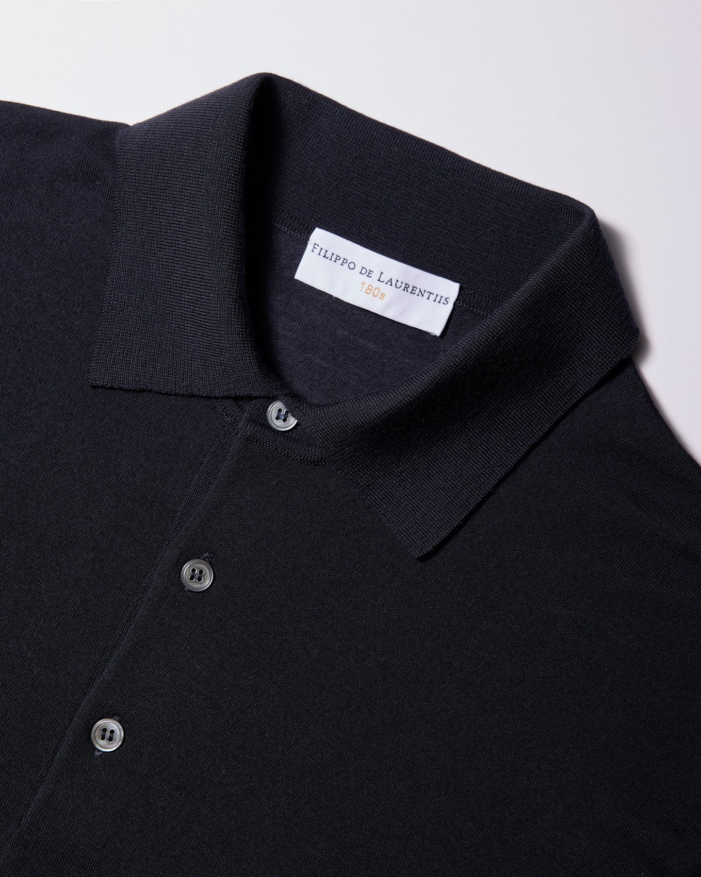 Polo manica lunga 180s merino blu navy