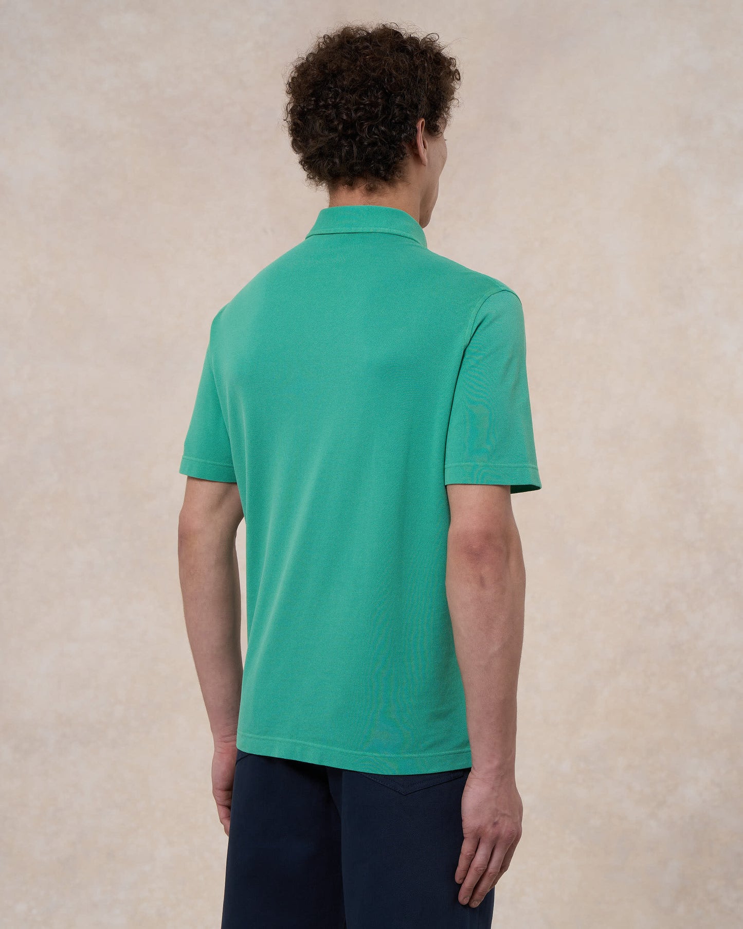 Polo verde acqua in cotone piqué a manica corta