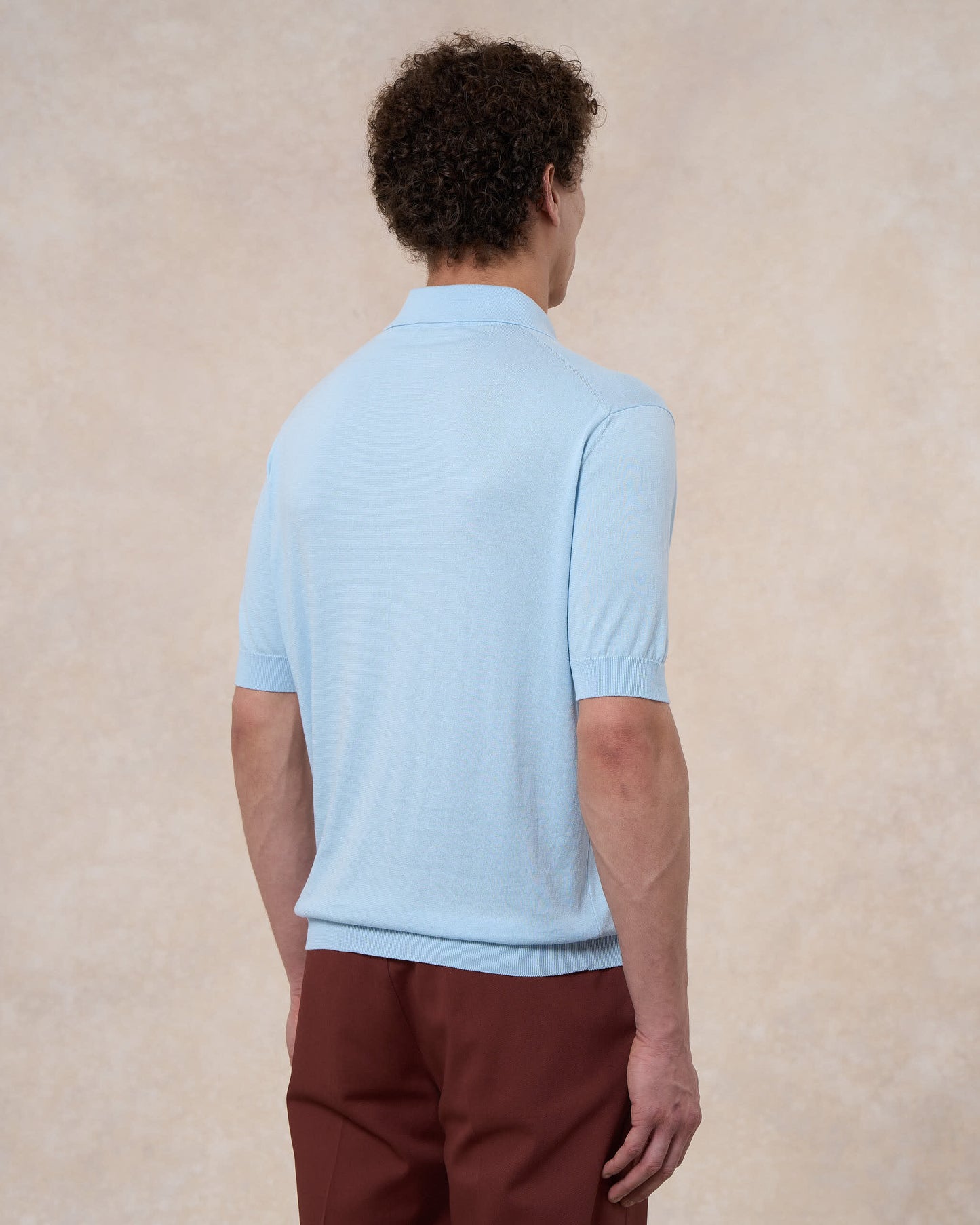 Polo grigio polvere in cotone Sea Island®