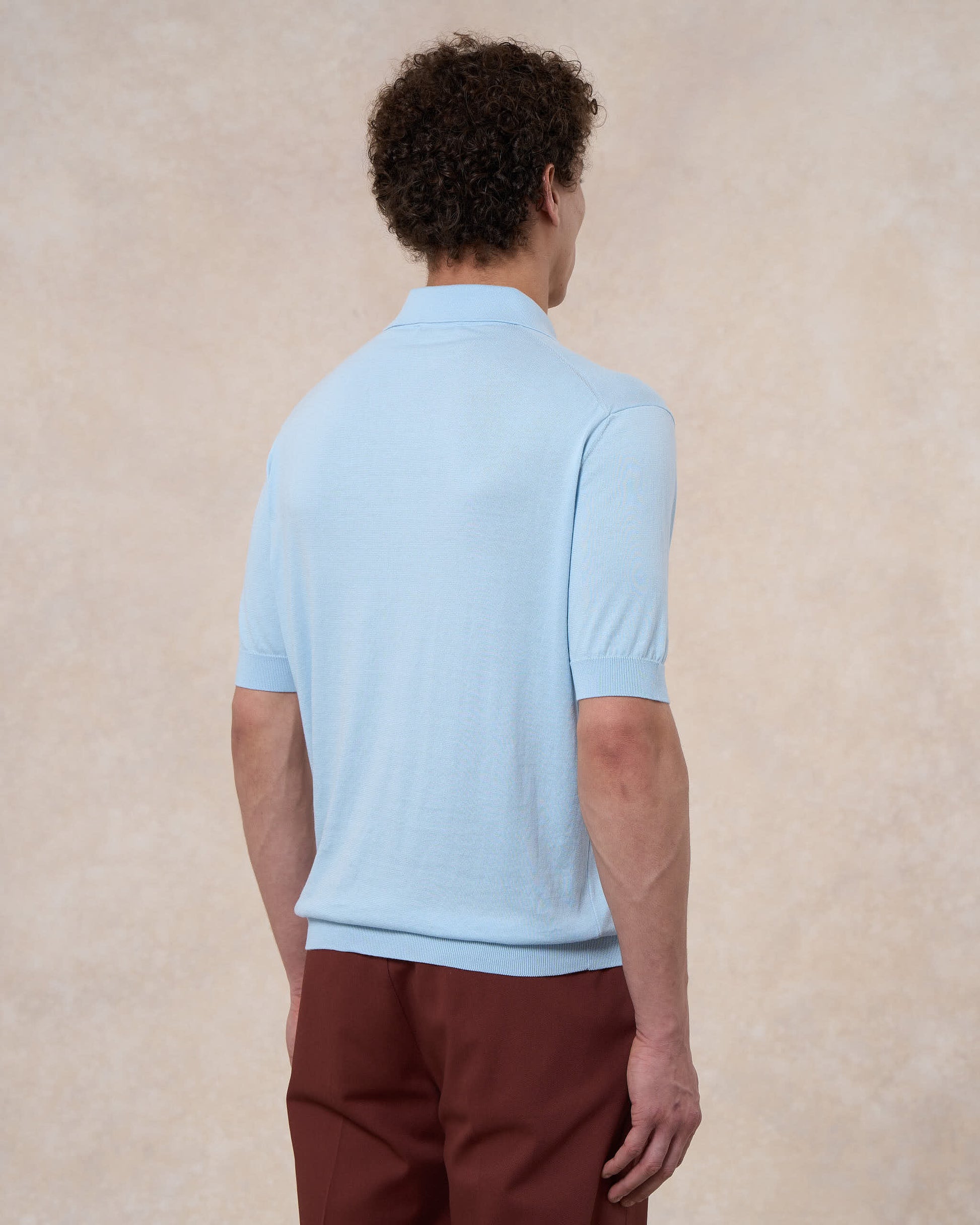 Polo grigio polvere in cotone Sea Island®