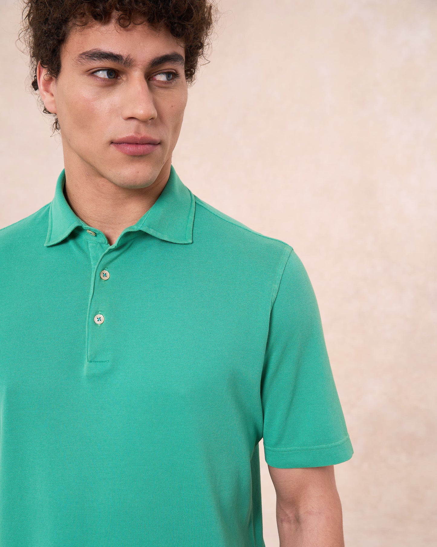 Polo verde acqua in cotone piqué a manica corta