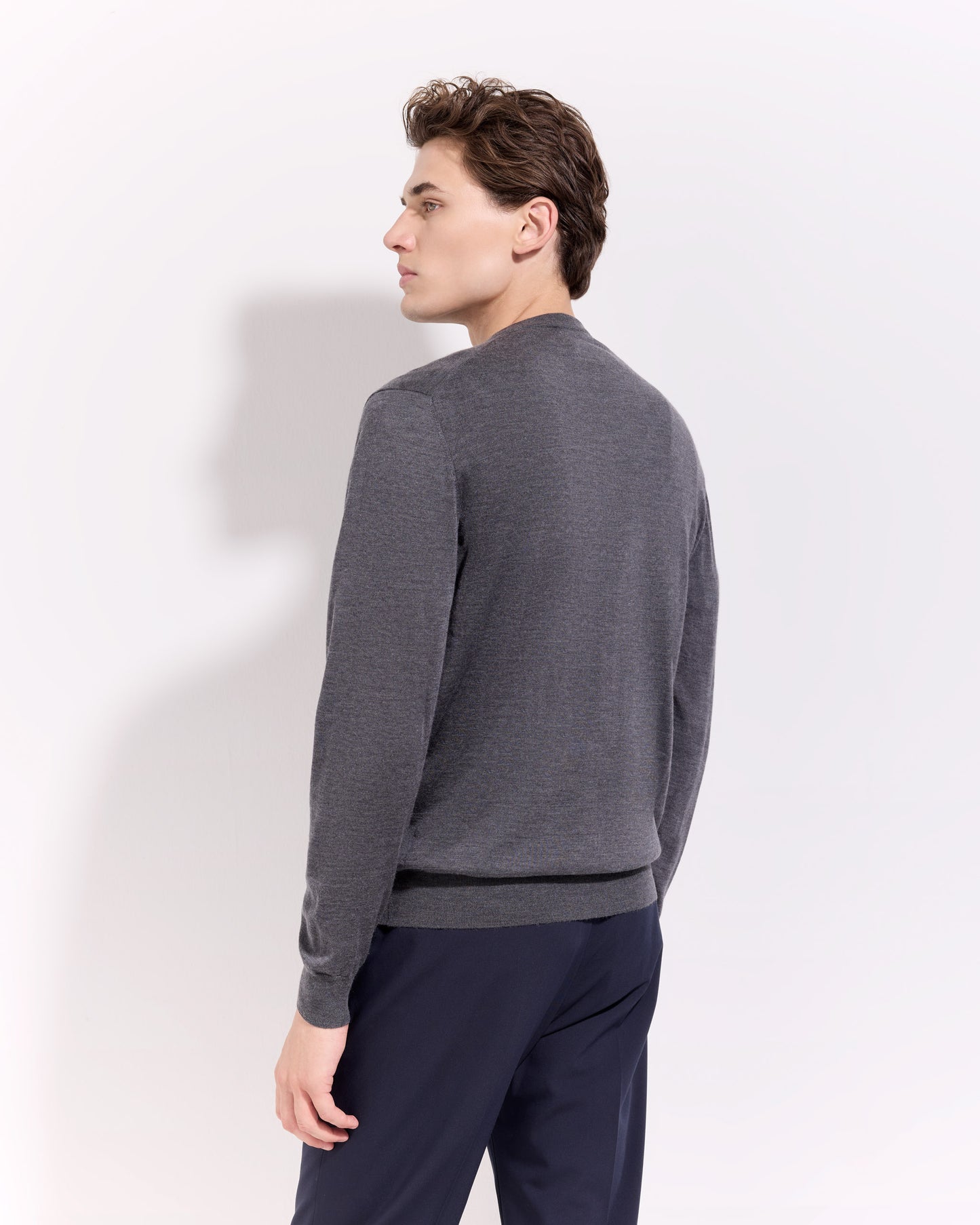 Scollo v lana seta cashmere grafite
