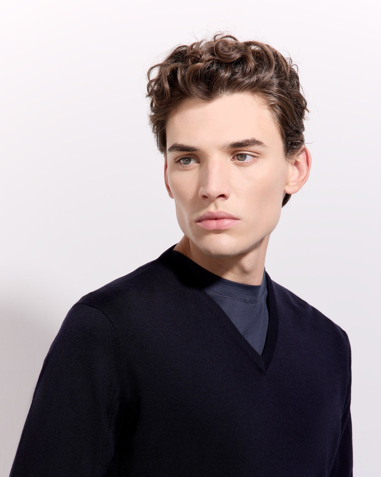 Scollo v royal merino blu navy