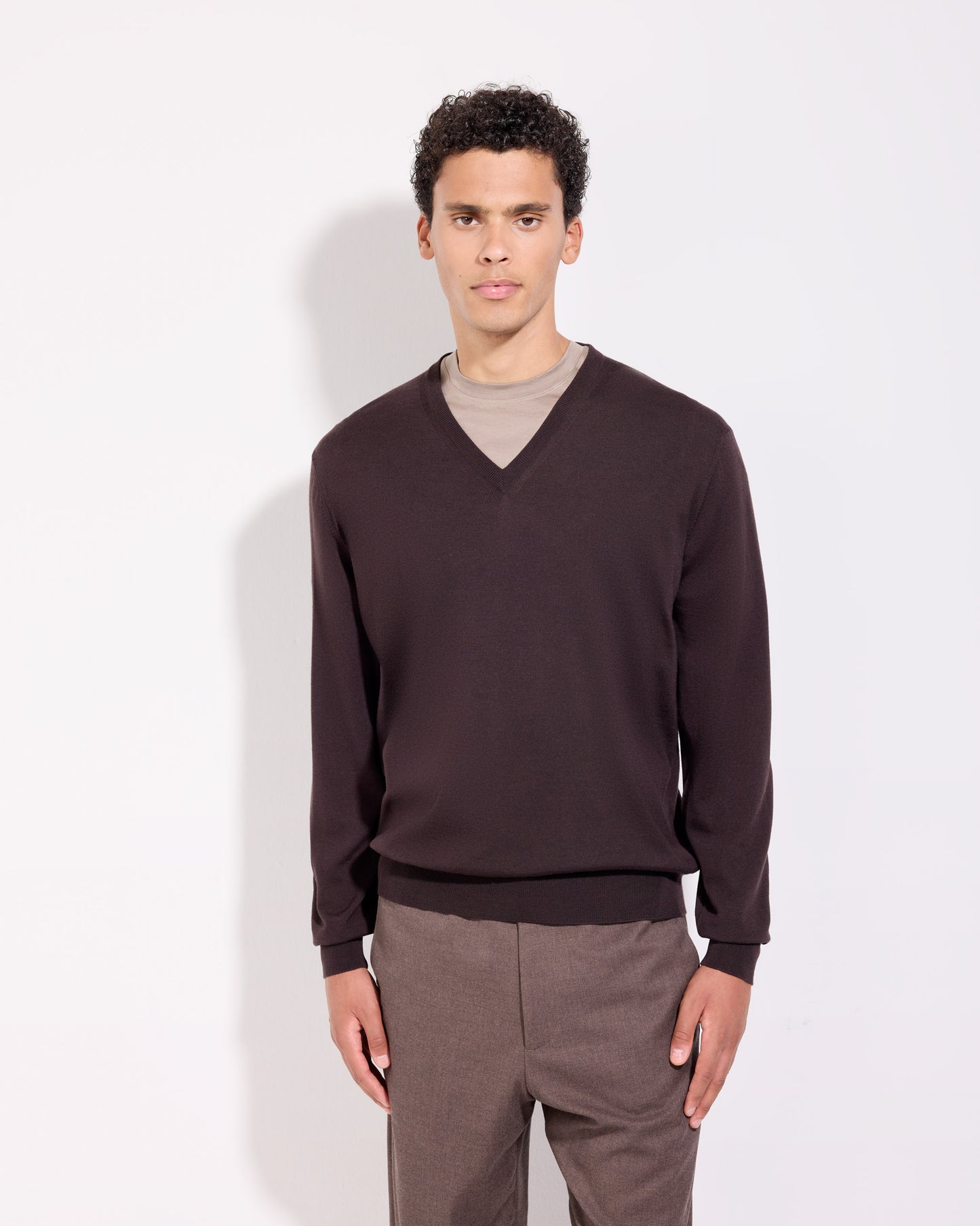 Scollo v royal merino caffè
