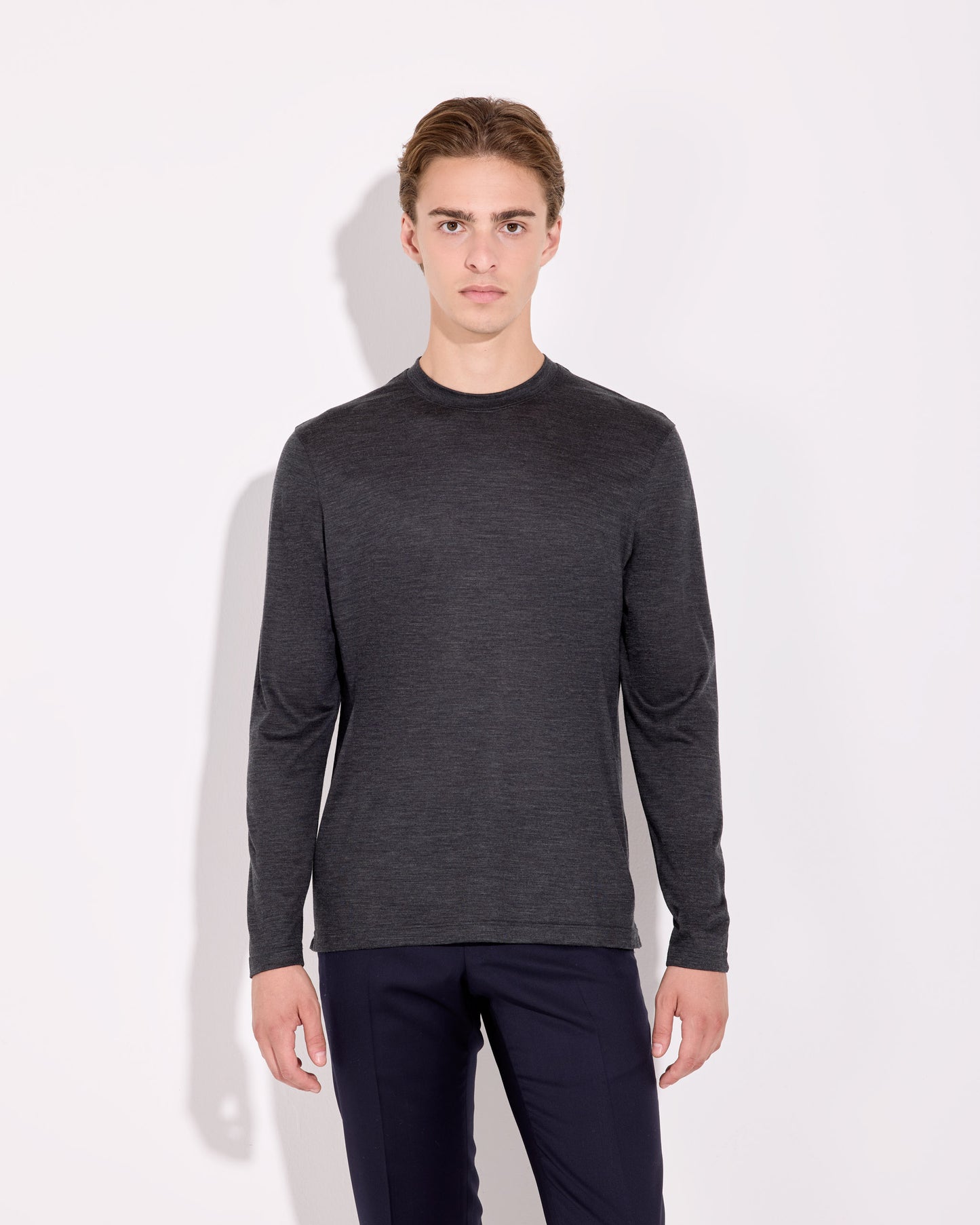 T-shirt manica lunga royal merino antracite