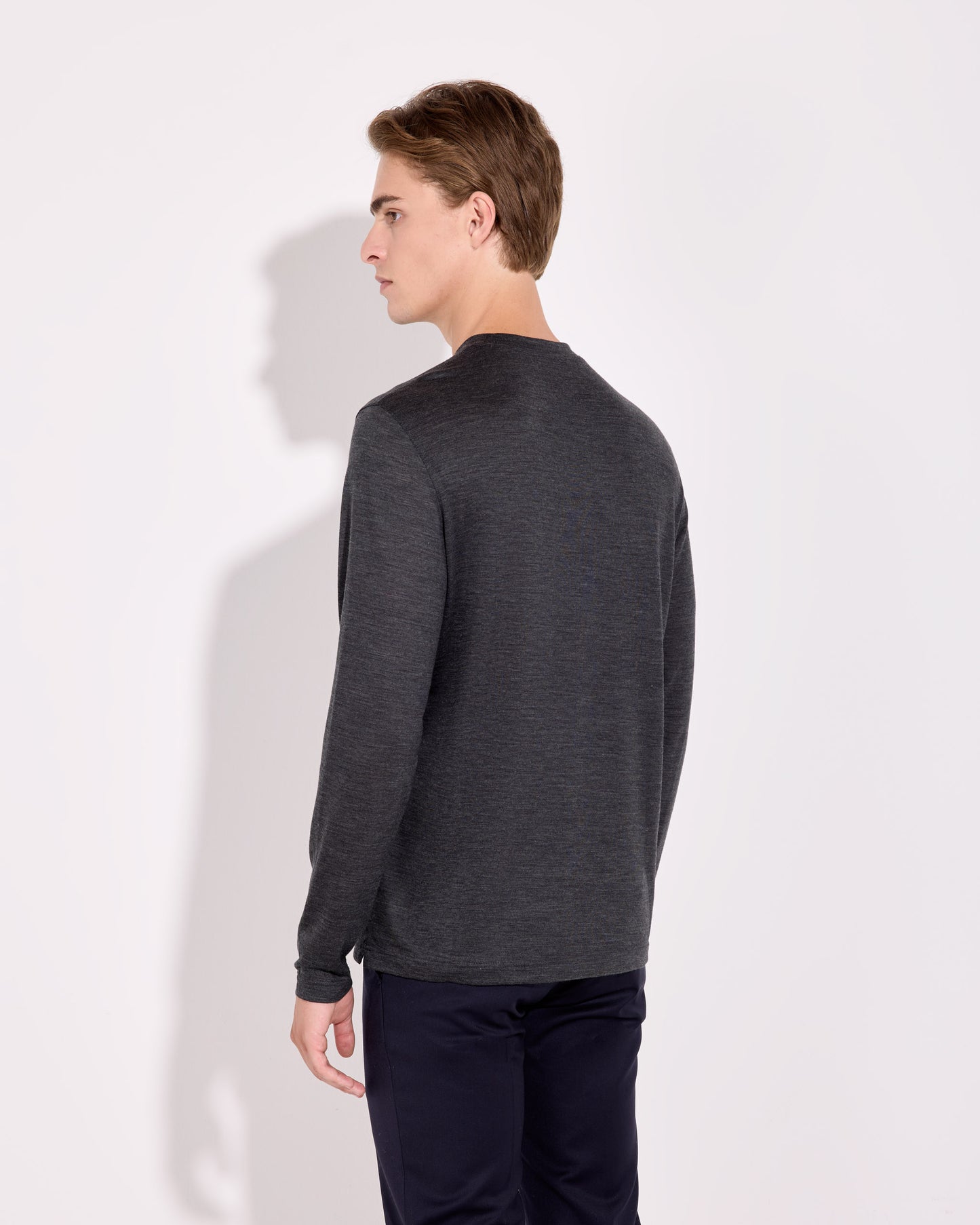T-shirt manica lunga royal merino antracite