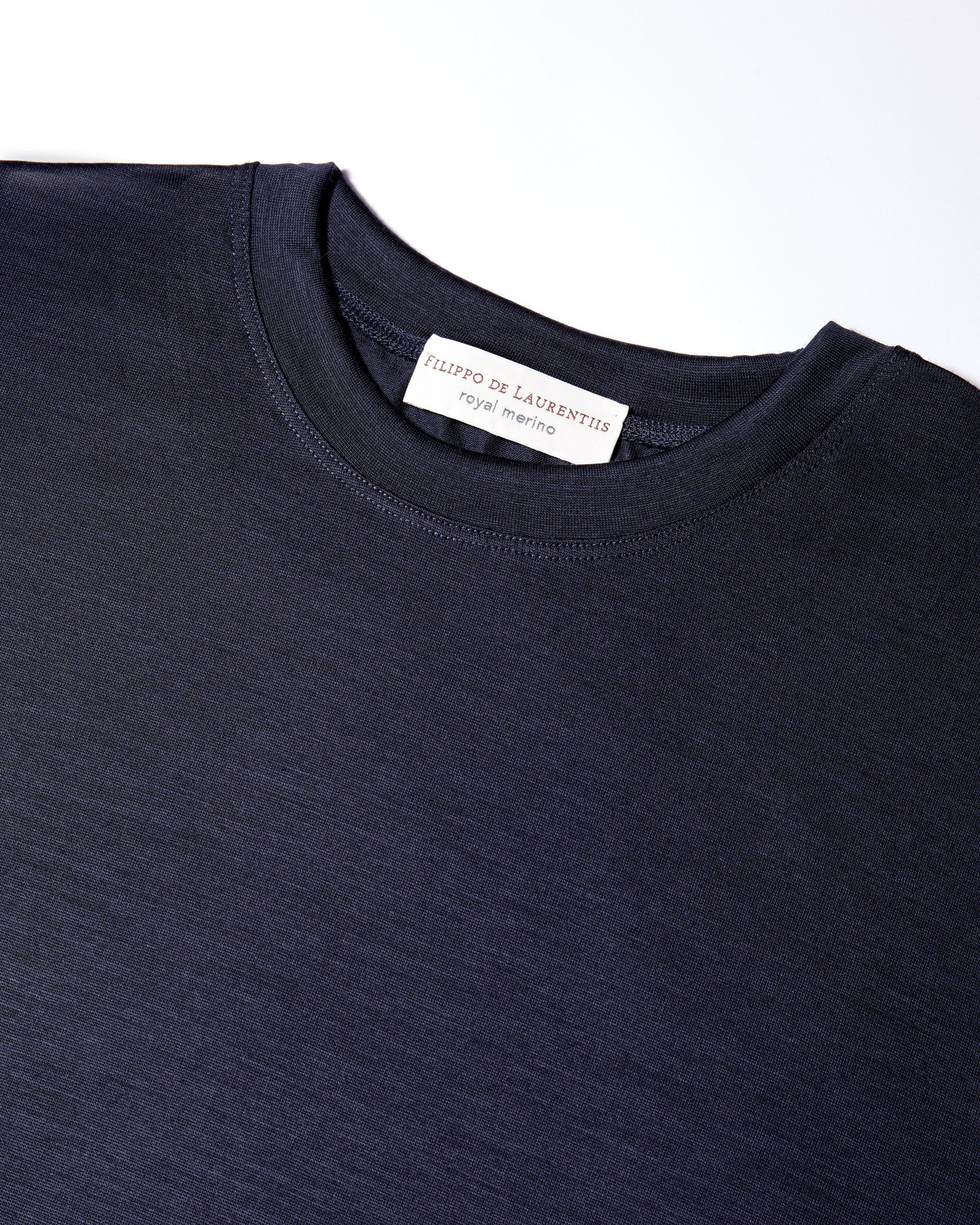 T-shirt manica lunga royal merino blu navy