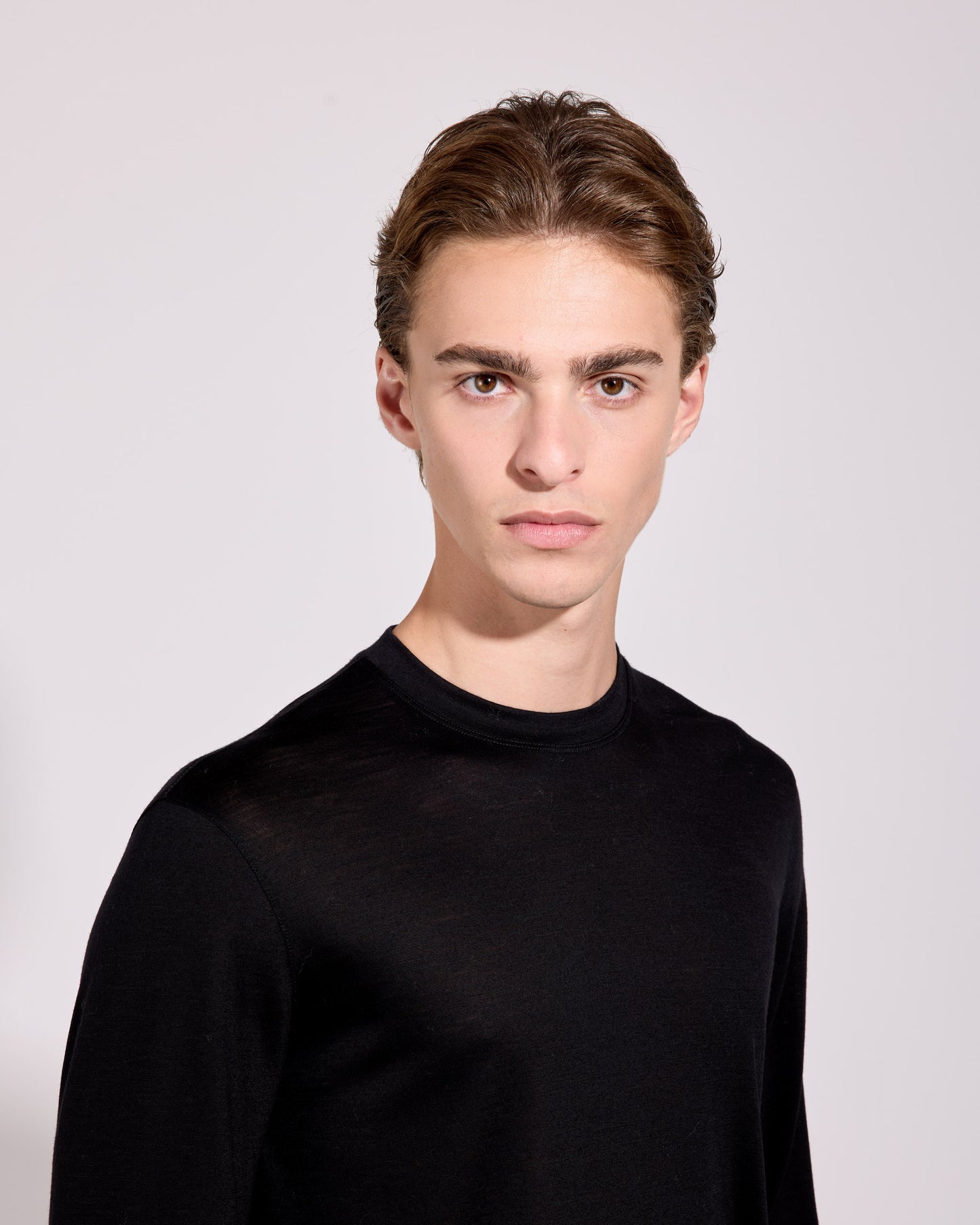 T-shirt manica lunga royal merino nero