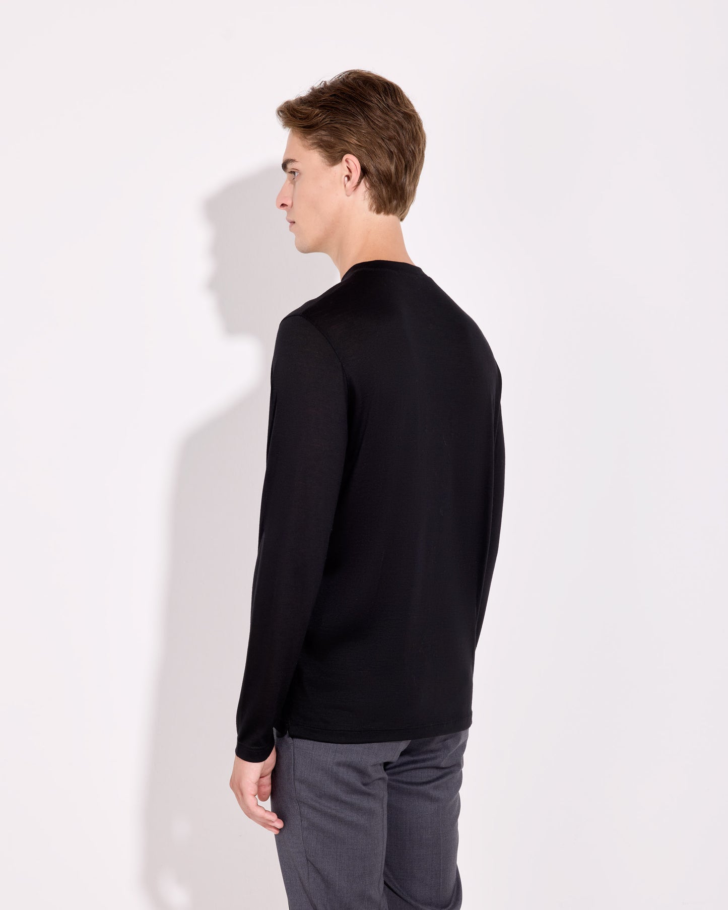 T-shirt manica lunga royal merino nero