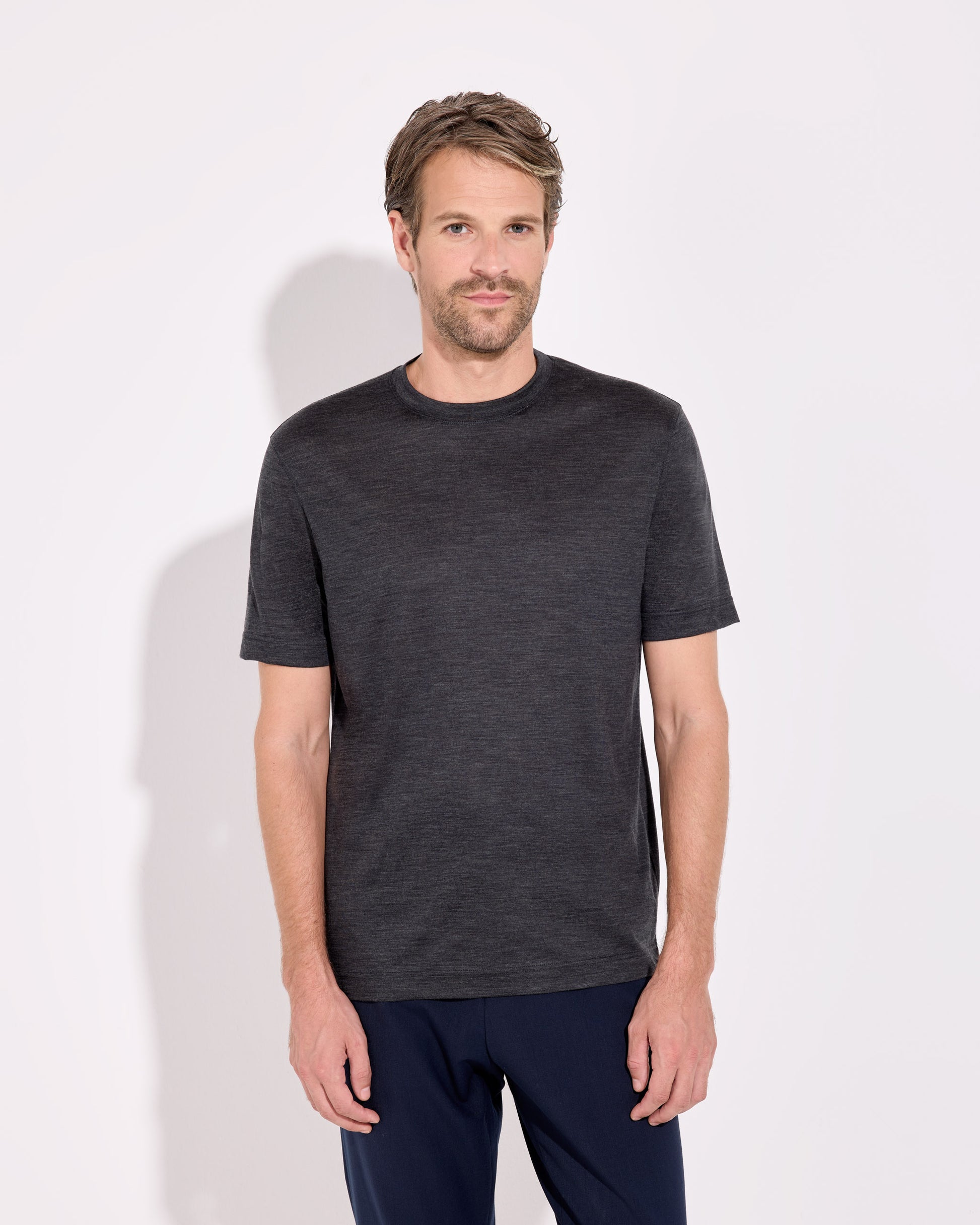 T-shirt royal merino antracite