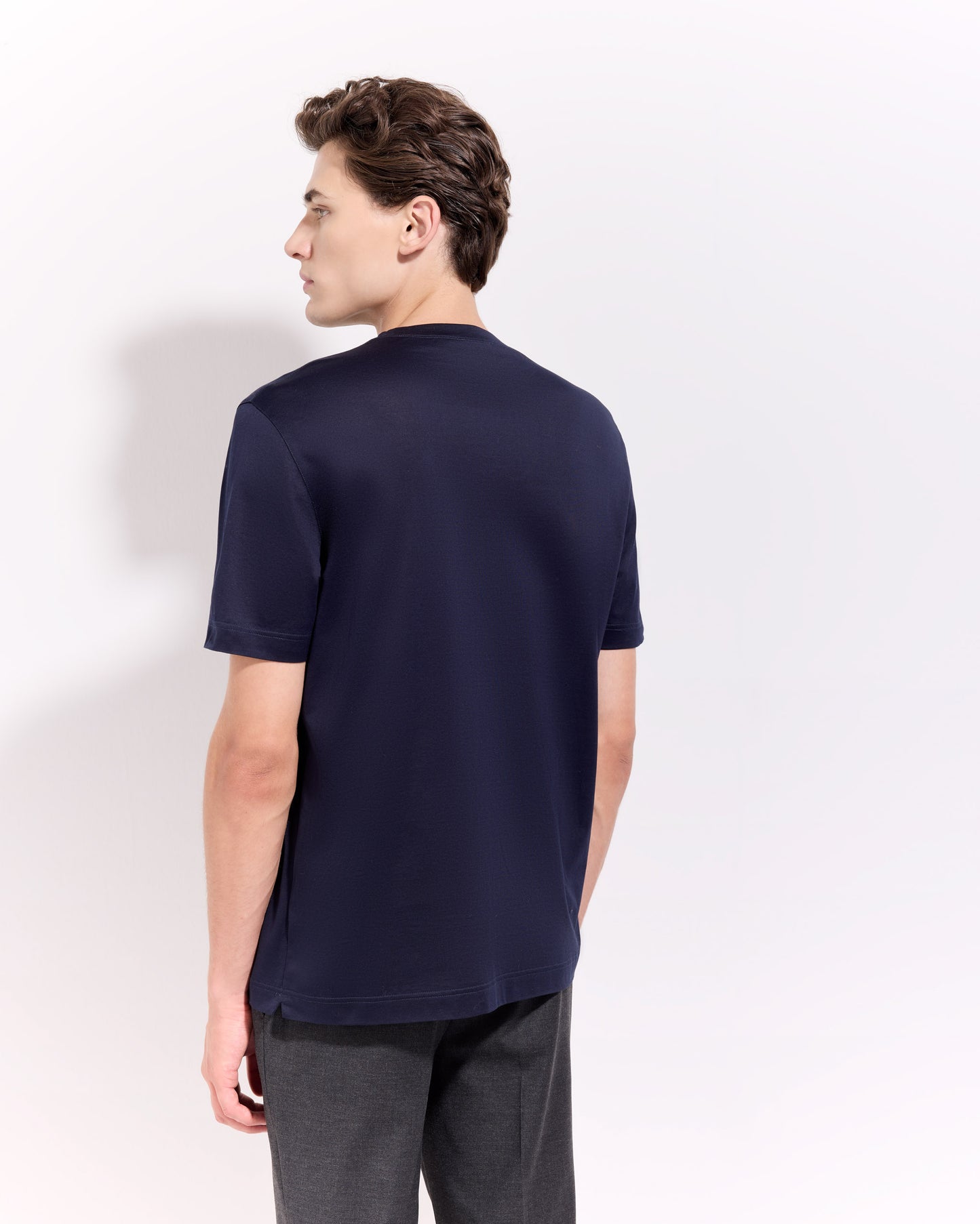 T-shirt supima jersey di cotone blu navy