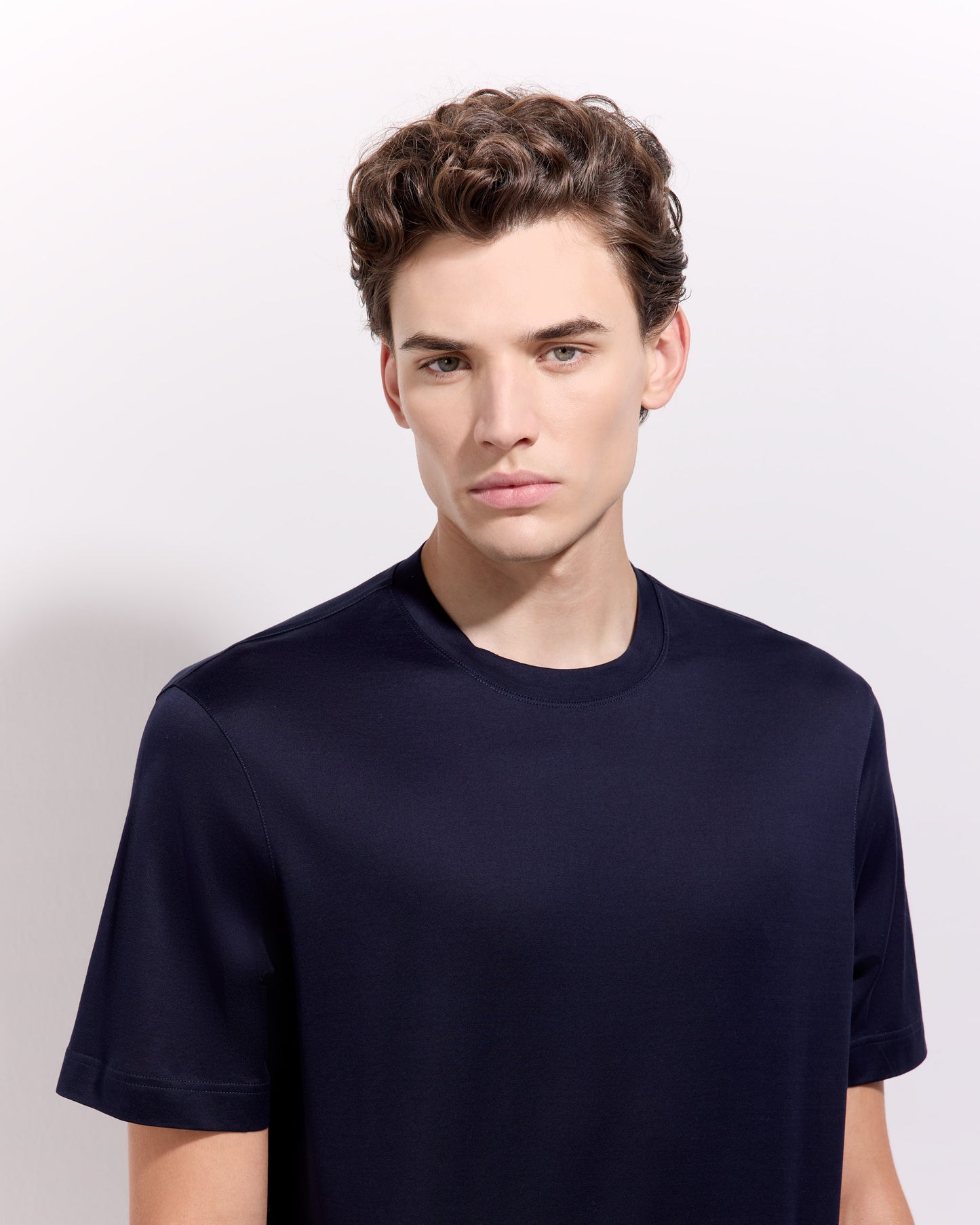 T-shirt supima jersey di cotone blu navy