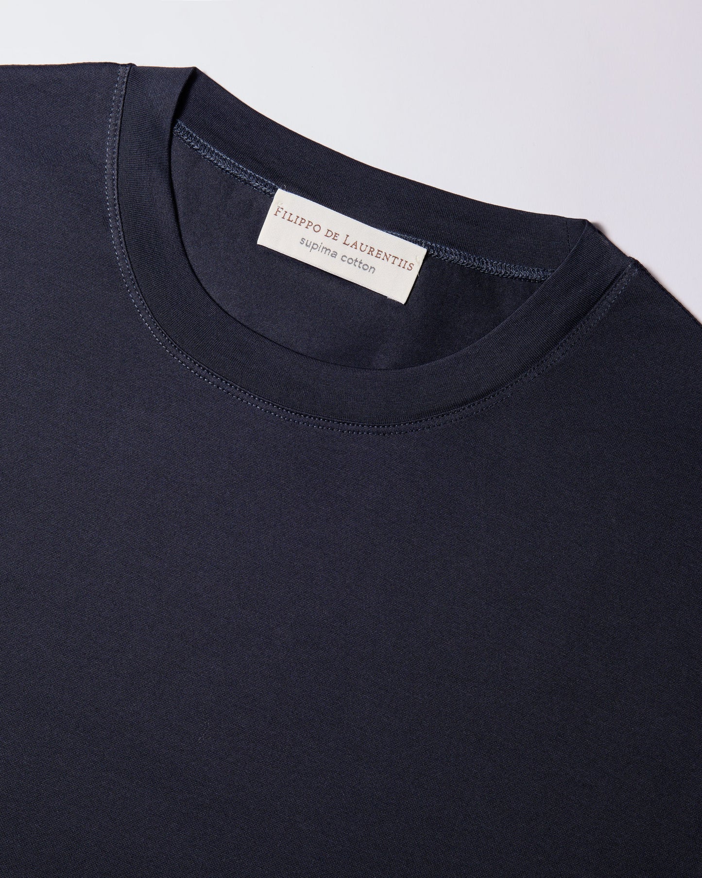 T-shirt supima jersey di cotone blu navy