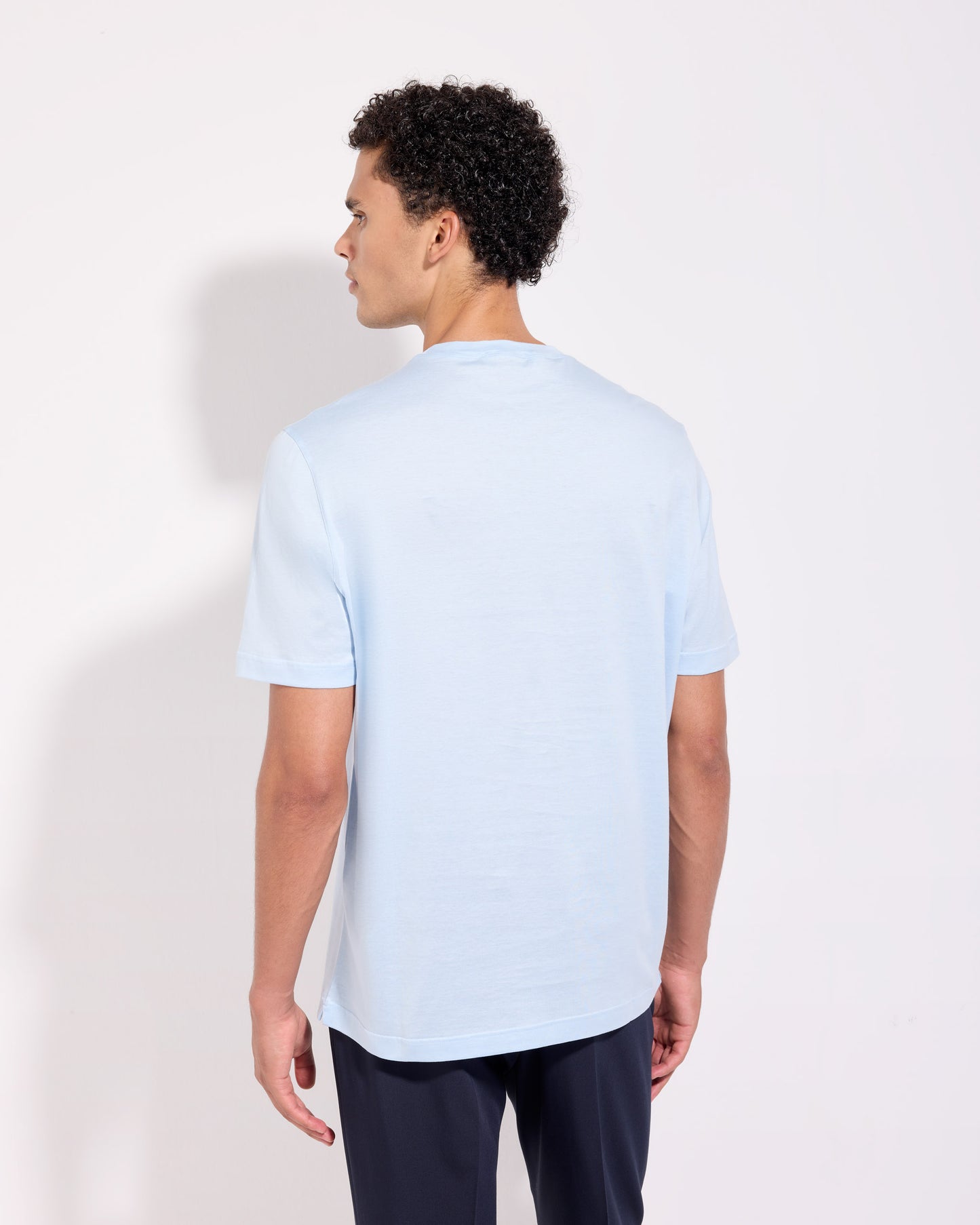 T-shirt supima jersey di cotone grigio polvere