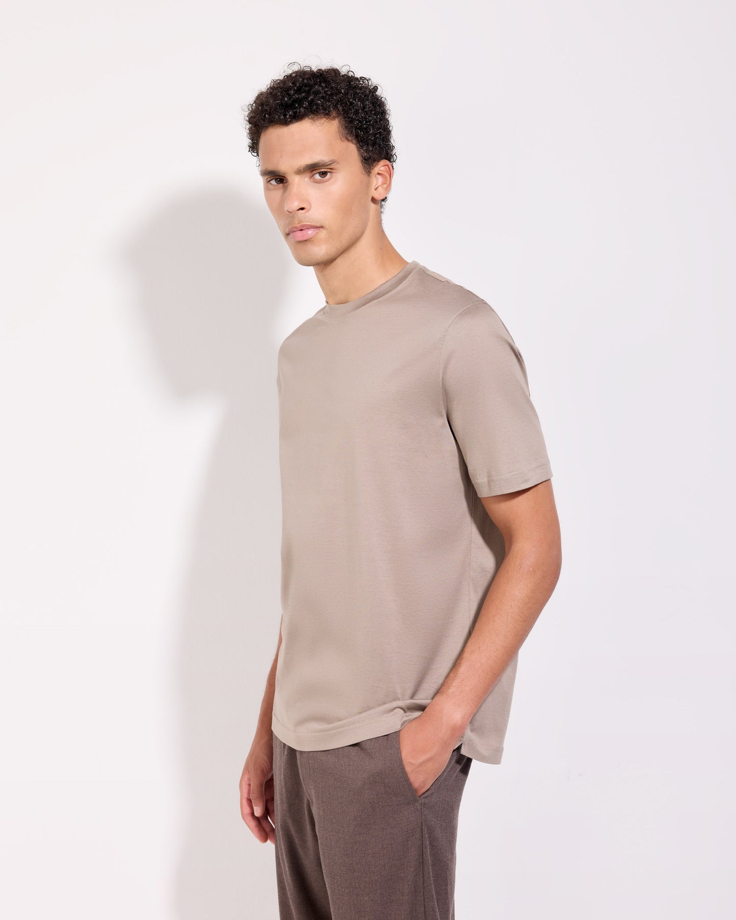 T-shirt supima jersey di cotone tortora