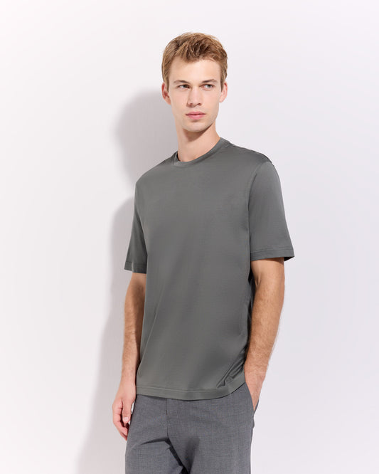 T-shirt supima jersey di cotone verde militare