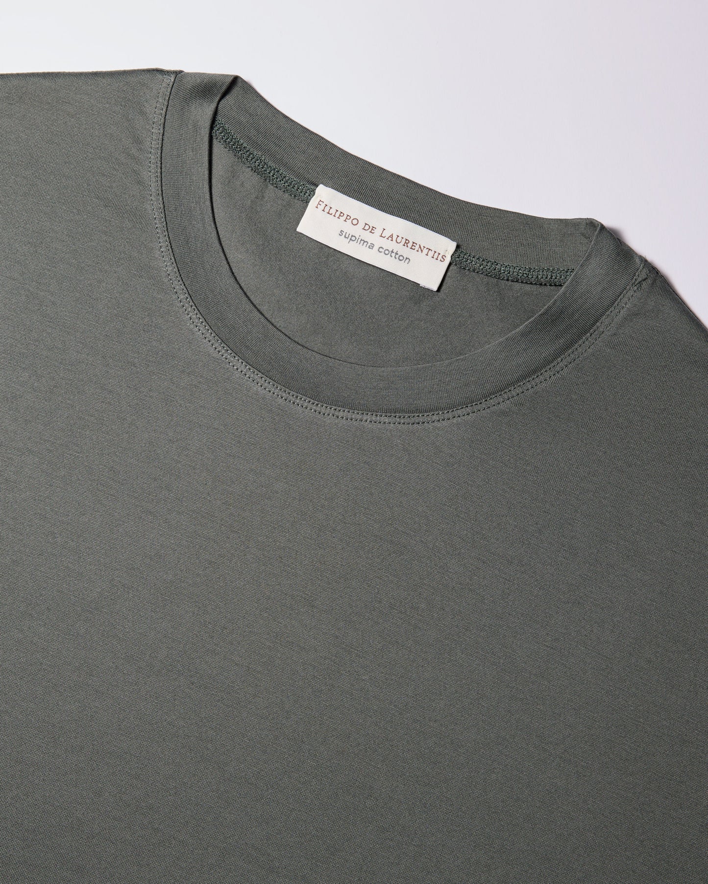 T-shirt supima jersey di cotone verde militare
