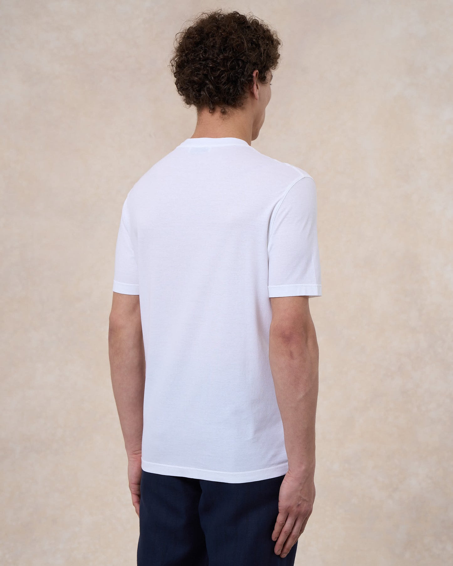 T-shirt bianco ottico in cotone crepe