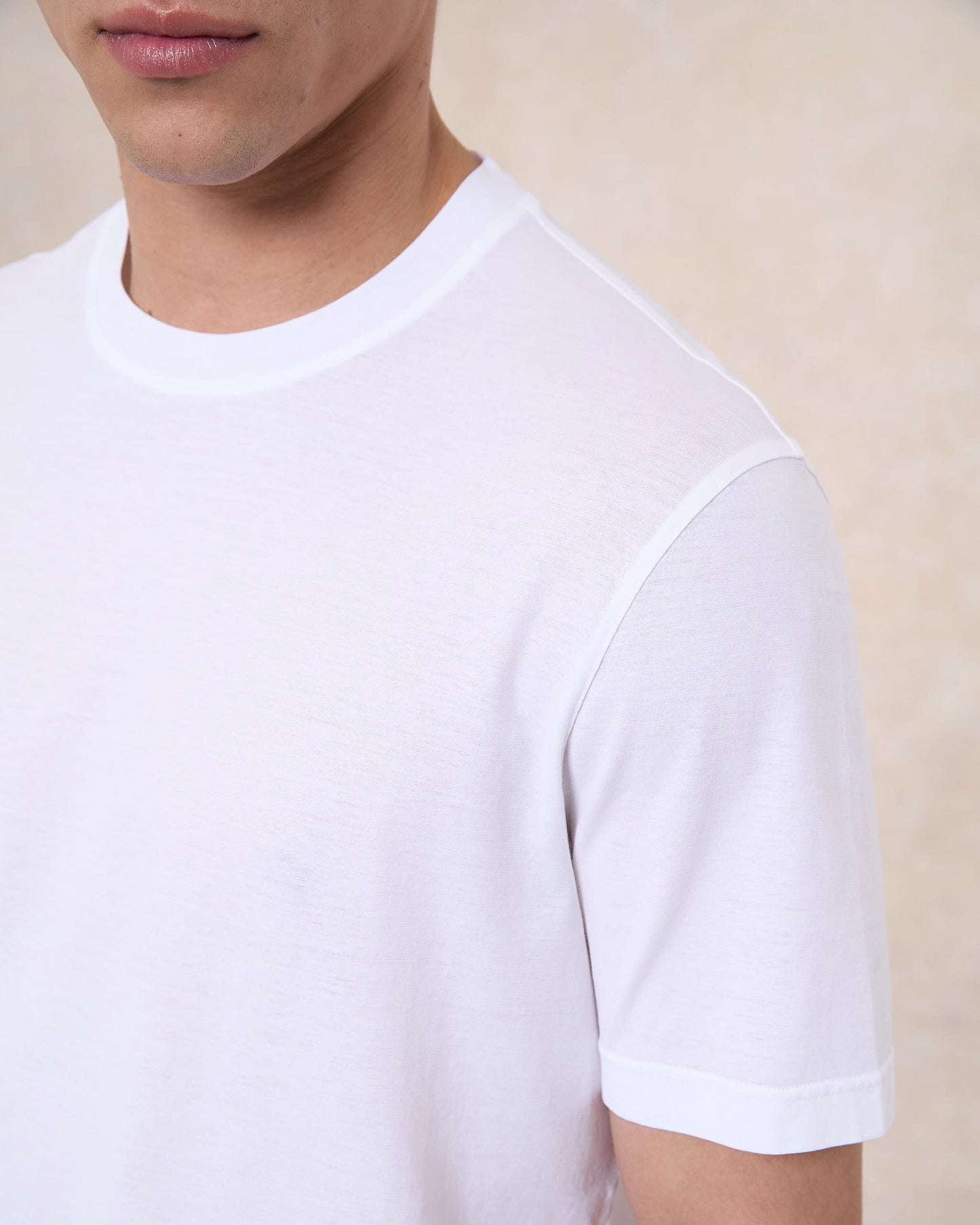 T-shirt bianco ottico in cotone crepe