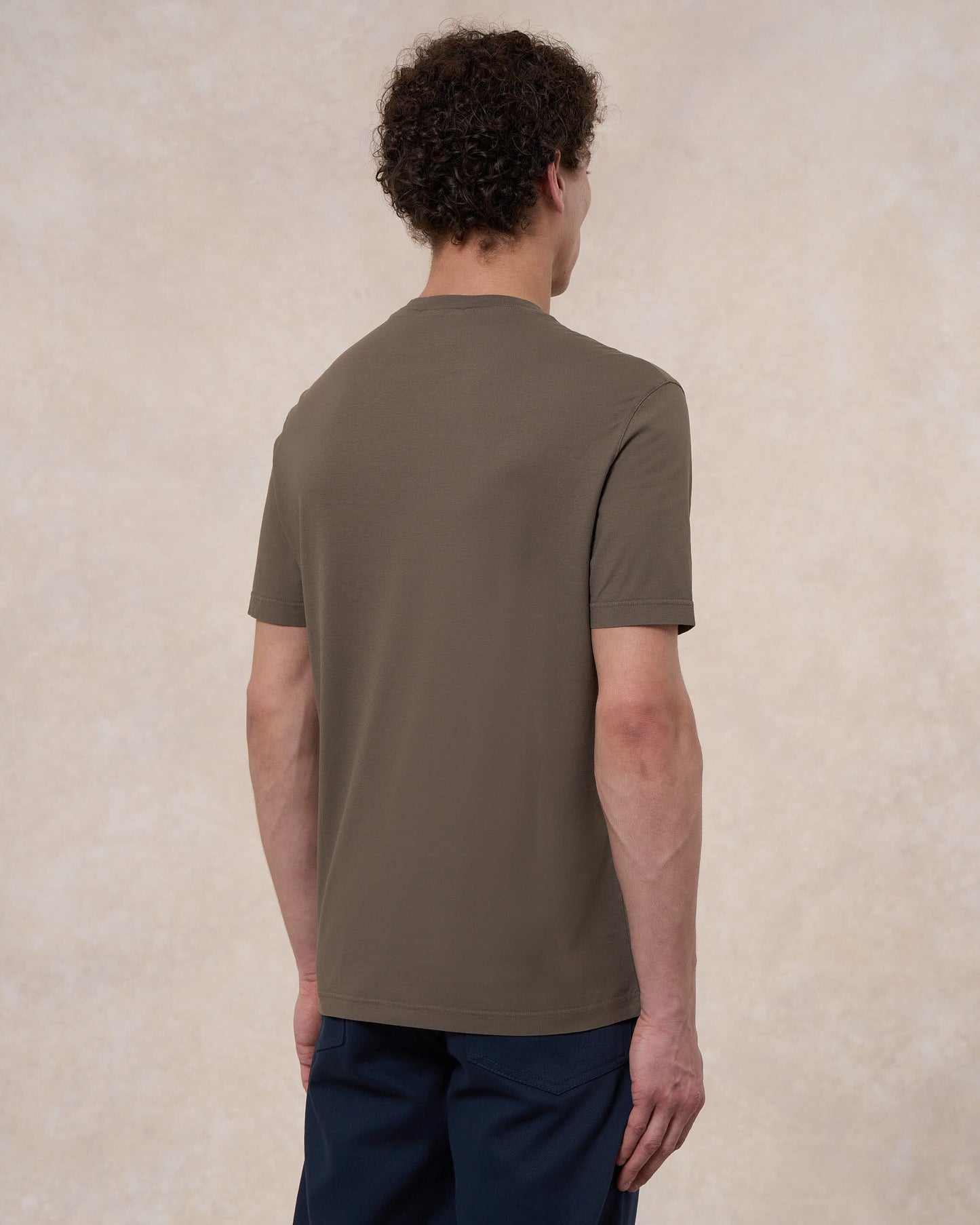 T-shirt tortora in cotone crepe