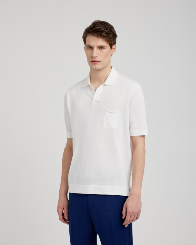 CREPE COTTON POLO WITH POCKET