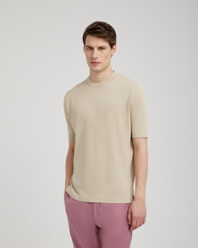 CREPE COTTON KNITTED TSHIRT