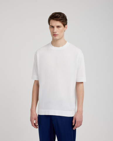CREPE COTTON KNITTED TSHIRT OVER